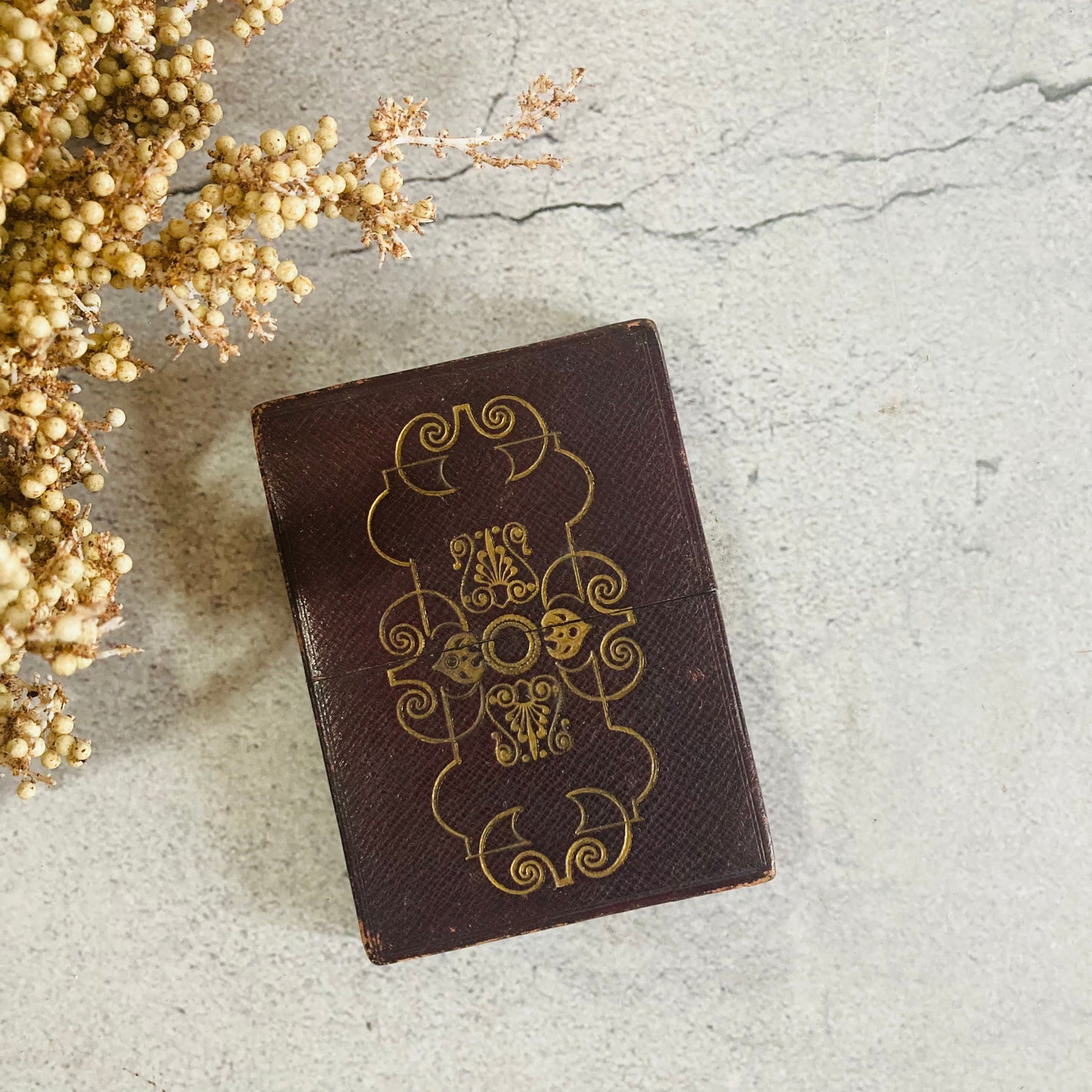 Vintage Leather Tooled Business Card Case