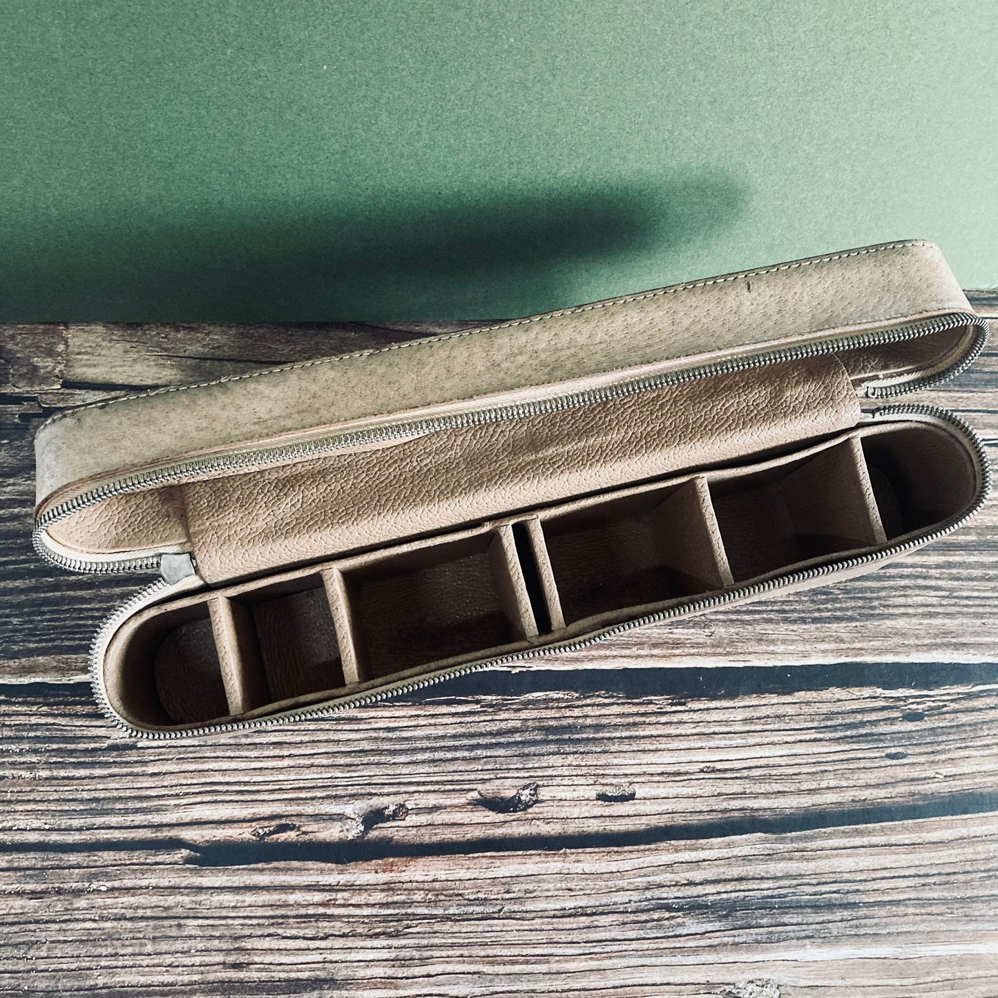 Antique Leather Travel Vanity Case
