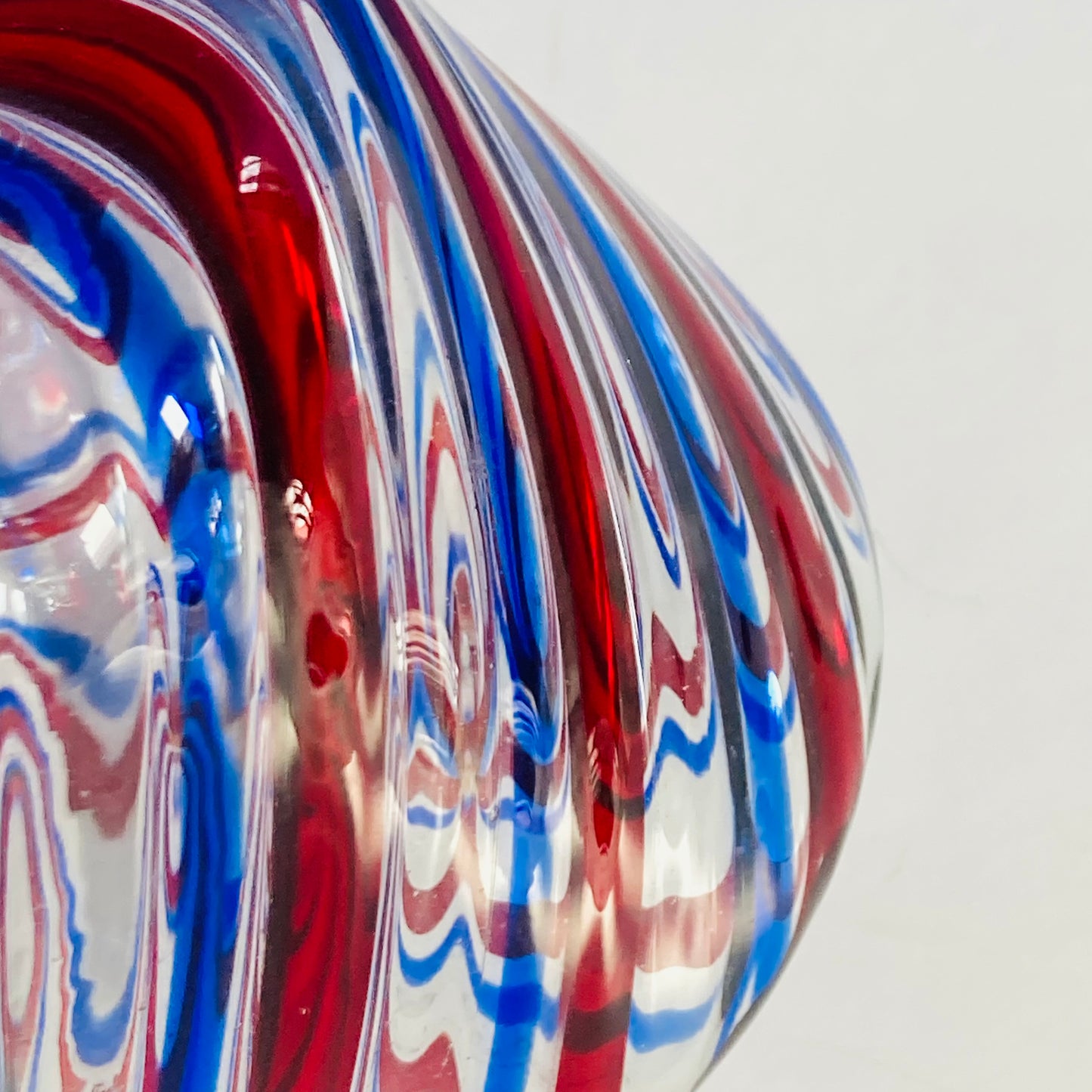 Mid Century Barovier e Toso Murano Glass Decanter in Candy Cane Spiral