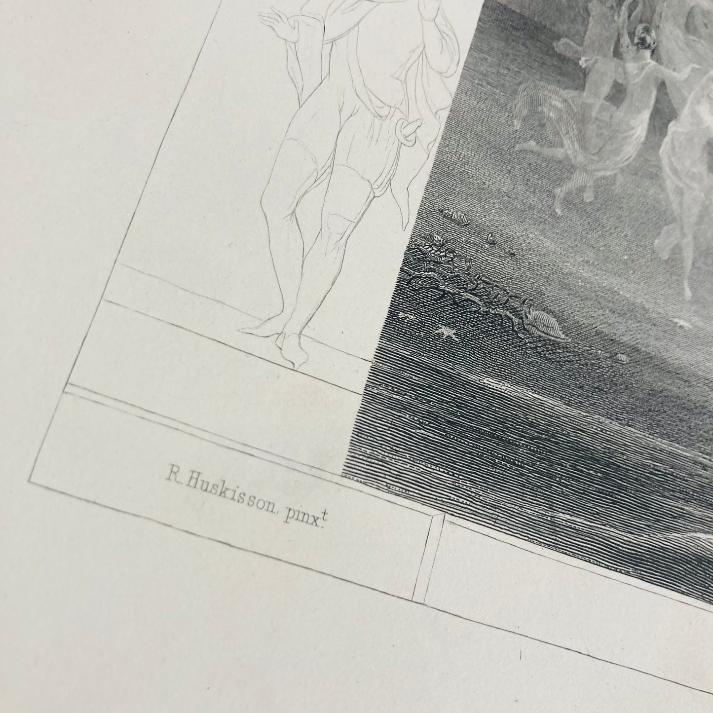 Antique Etching Plate Engraving of a Scene in Shakespeare’s Works