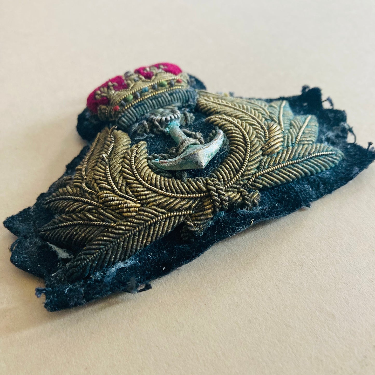 Vintage Royal Navy Military Textiles Officer Badge