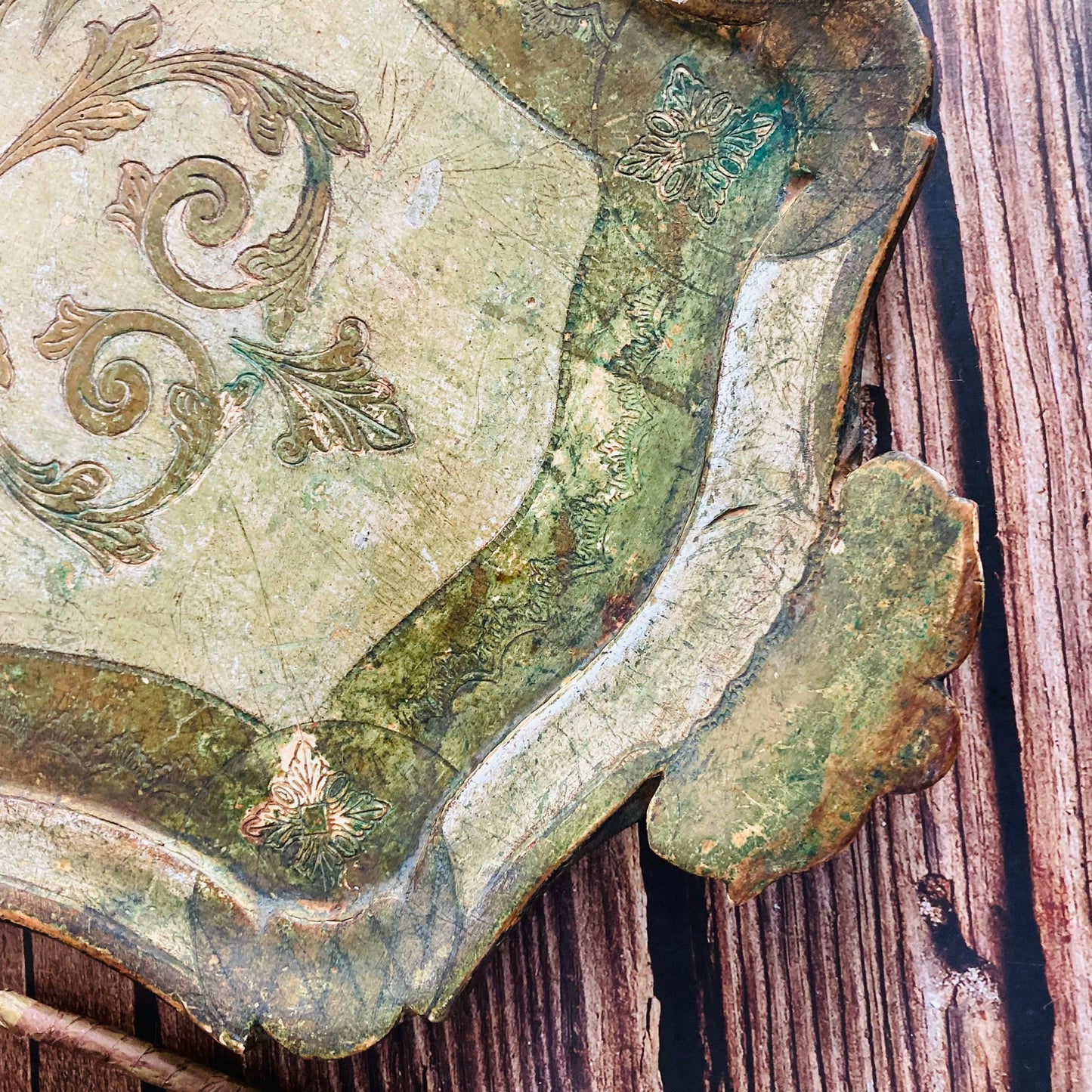 Vintage Florentine Paper Mache Tray | Rustic Charm Vintage Wedding Accessory