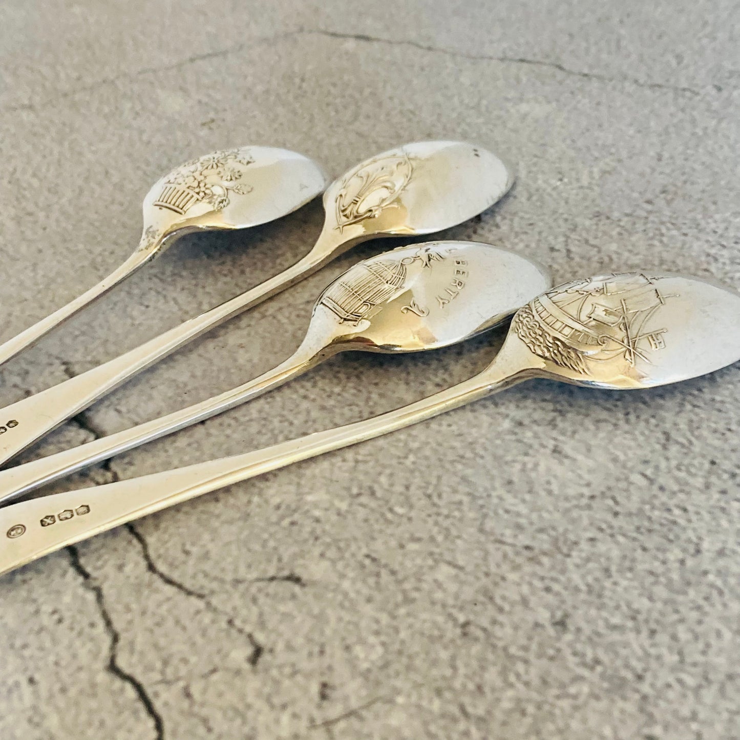 Vintage Sterling Silver I Love Liberty Spoons Sheffield 1965