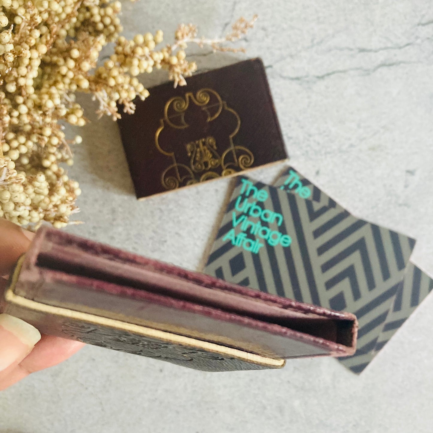 Vintage Leather Tooled Business Card Case