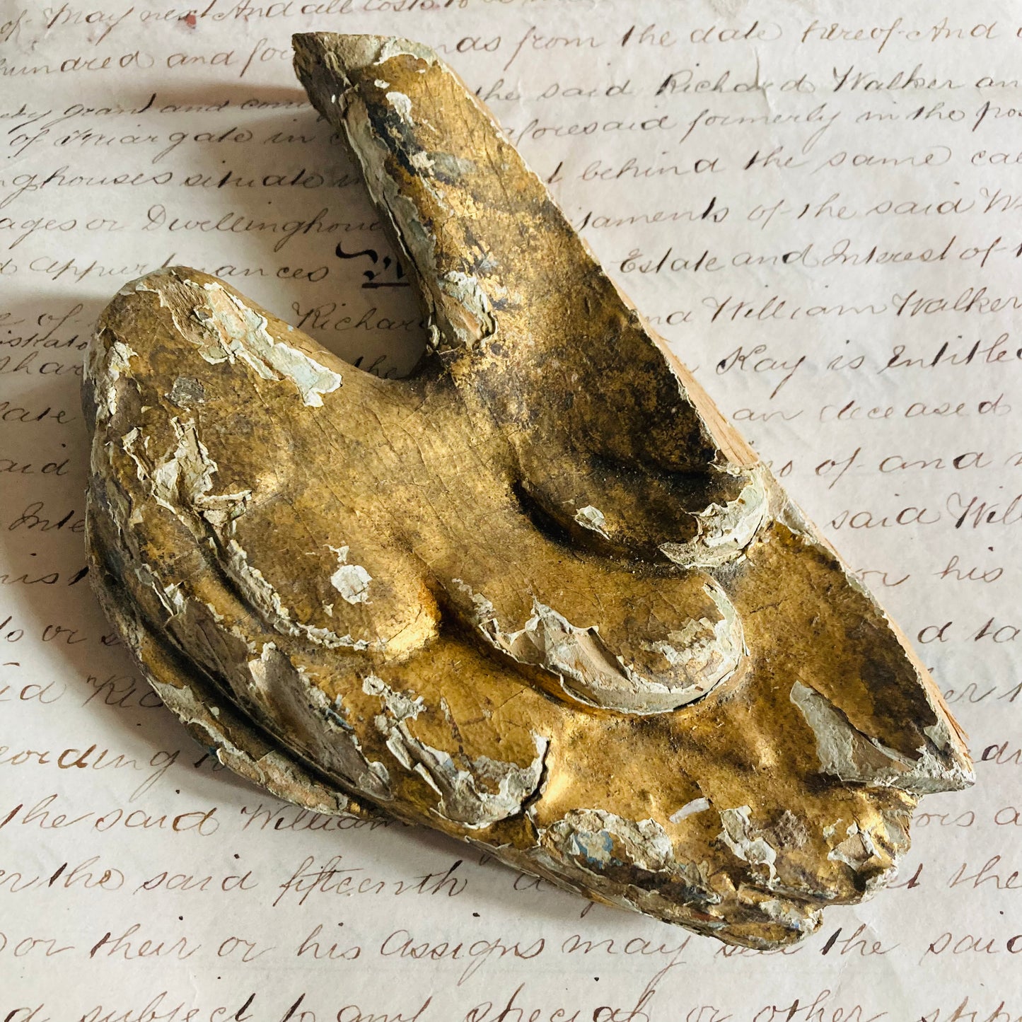 Antique Angel Wing Decorative Salvage Wooden Fragment For Decor Styling