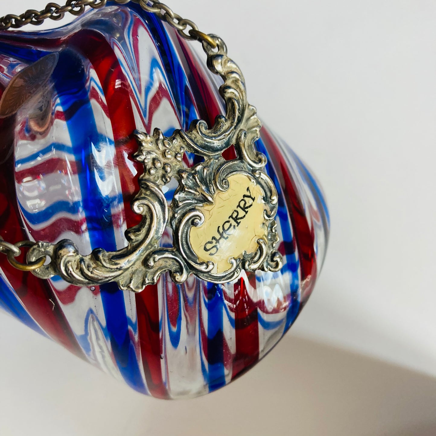 Mid Century Barovier e Toso Murano Glass Decanter in Candy Cane Spiral