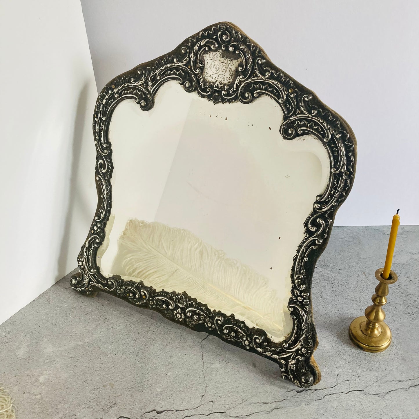 The Skater Stephanie - Edwardian Silver Vanity Mirror