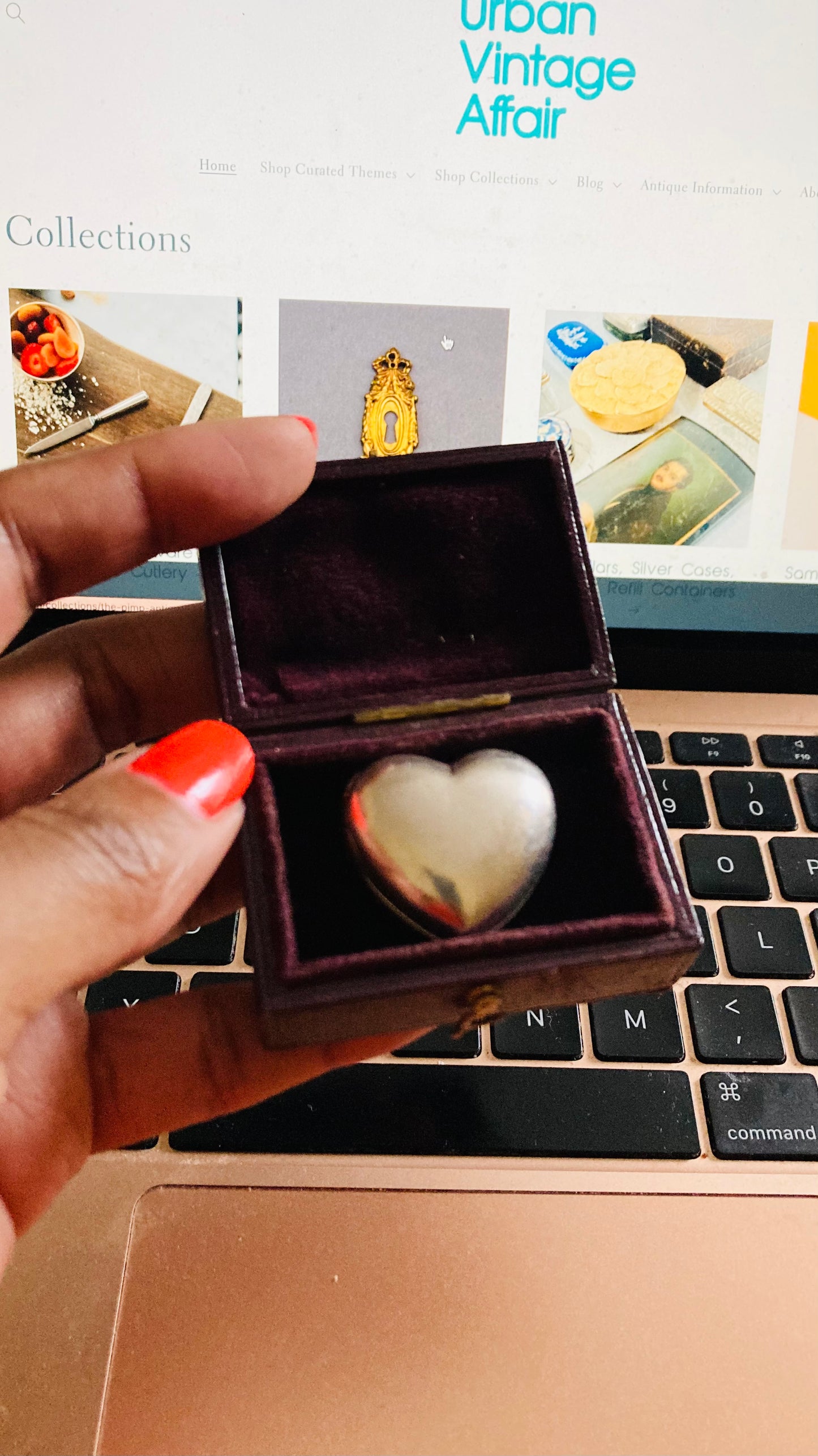 Antique Leather Vinaigrette Display Box