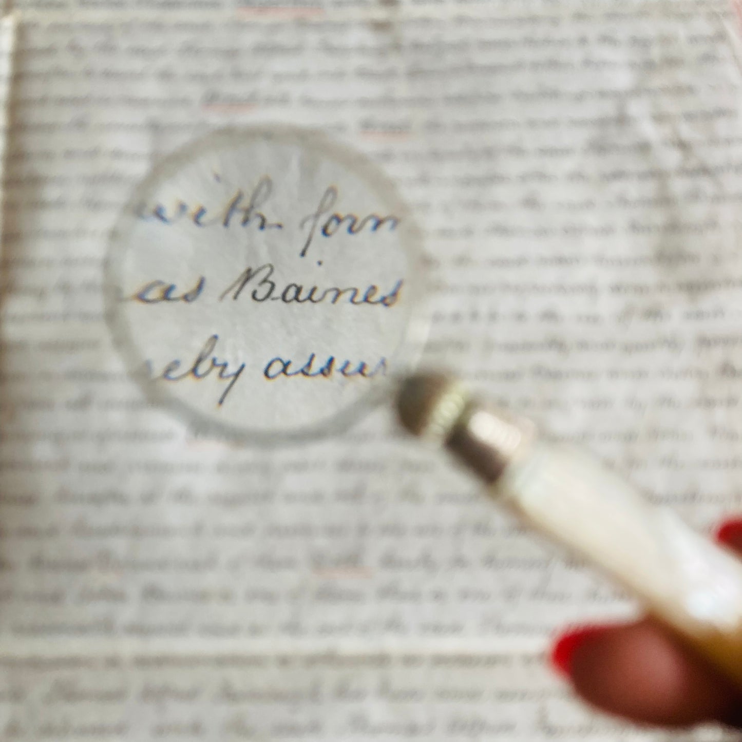 Magnifying Glass with Antique Cutlery Handles