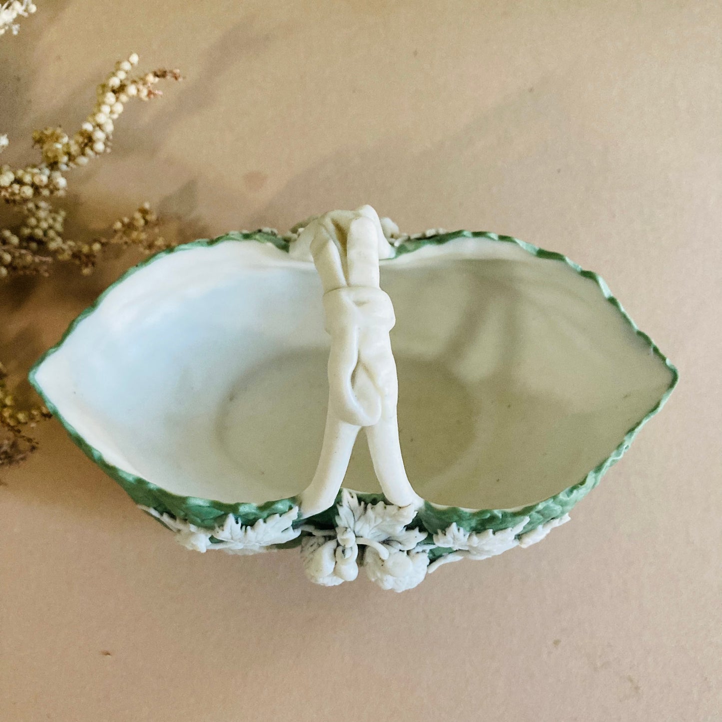 Antique Vine Leaf Vase Maritana Parian Ware, by Robinson & Leadbeater