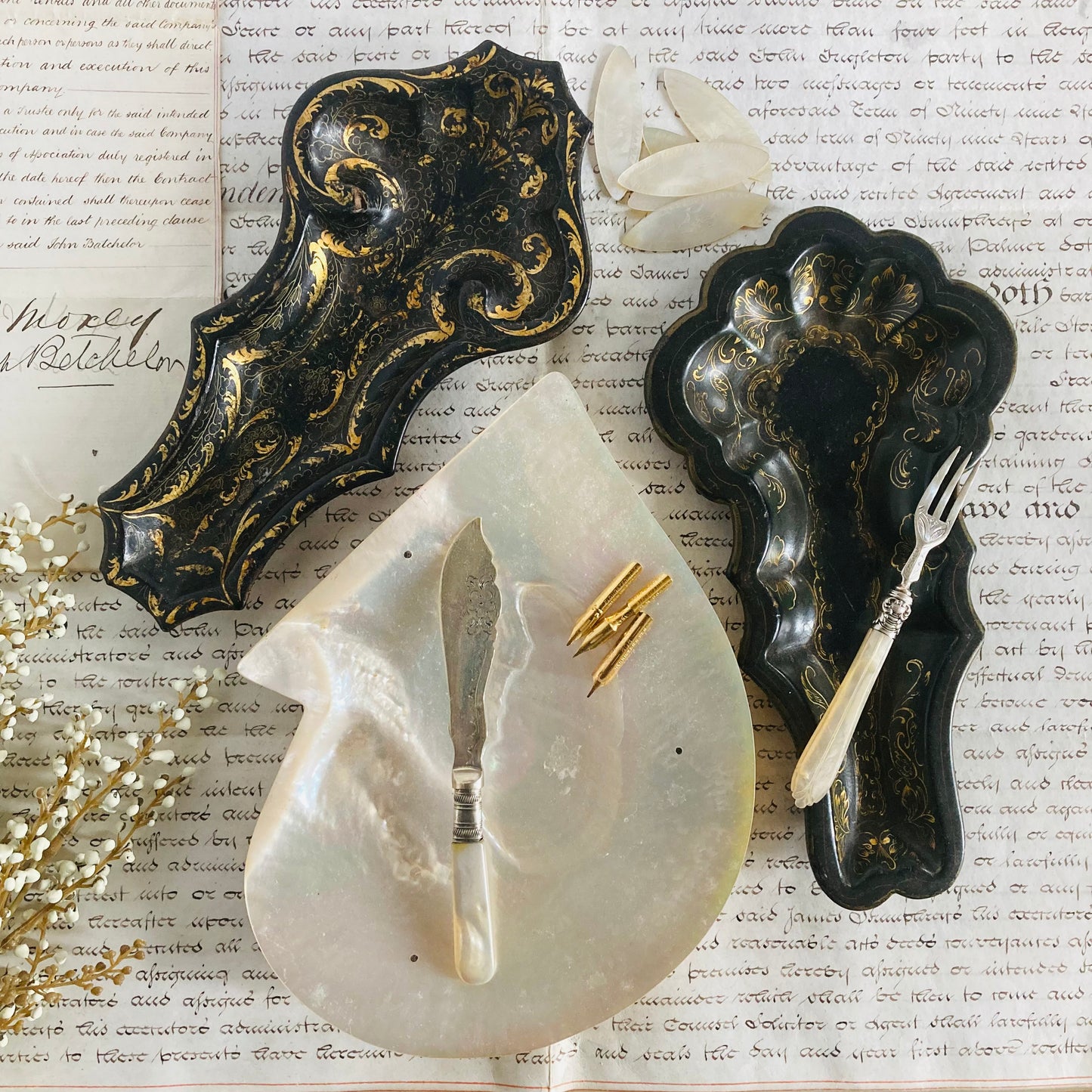 The Tattooist Frankie - English Regency Papier Mache Dish