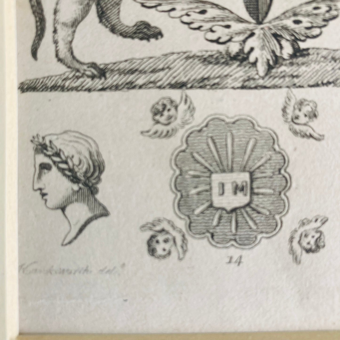 Antique Etching Plate of Relic Arms & Fireplaces Of The Parish Of Islington