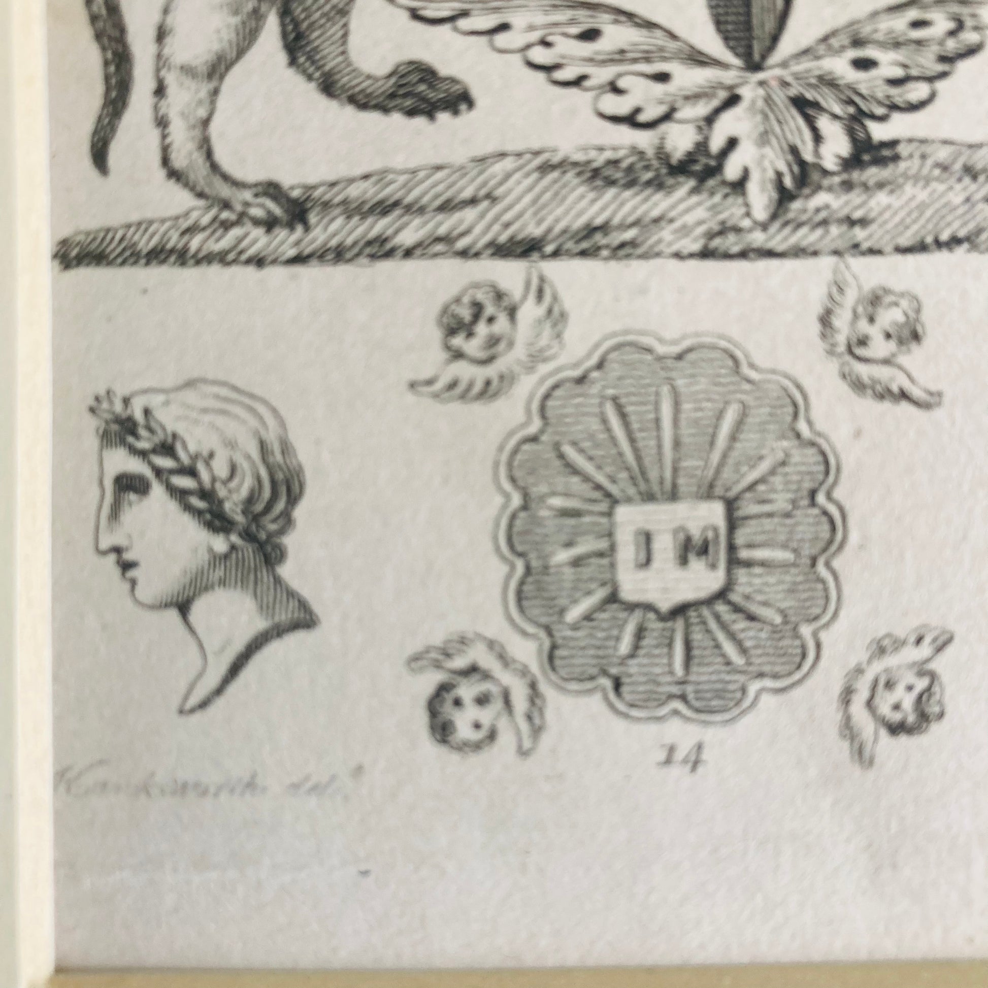 Antique Etching Plate of Relic Arms & Fireplaces Of The Parish Of Islington