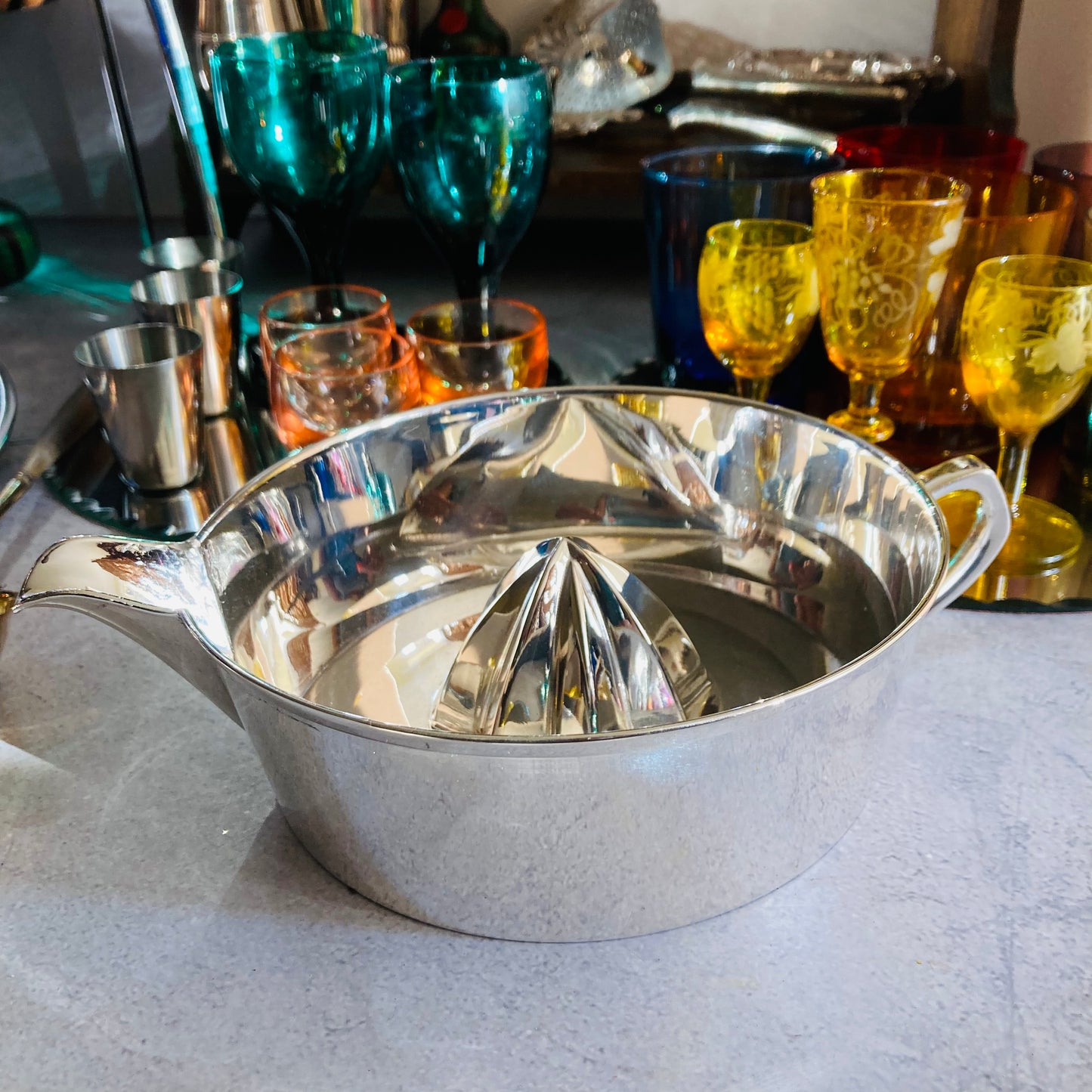 Rare Antique Silver Plate Extra Large Lemon Juicer Jug