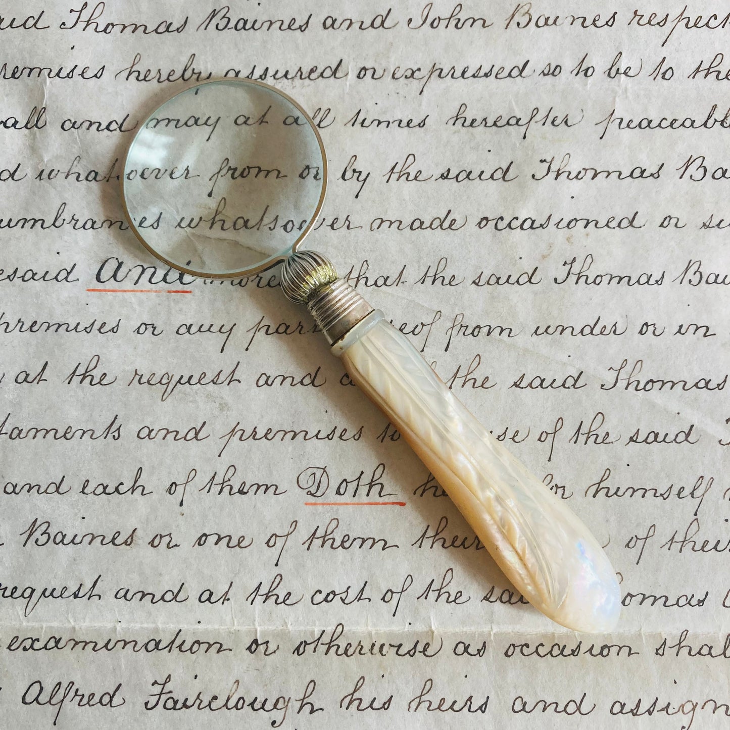 Magnifying Glass with Antique Cutlery Handles