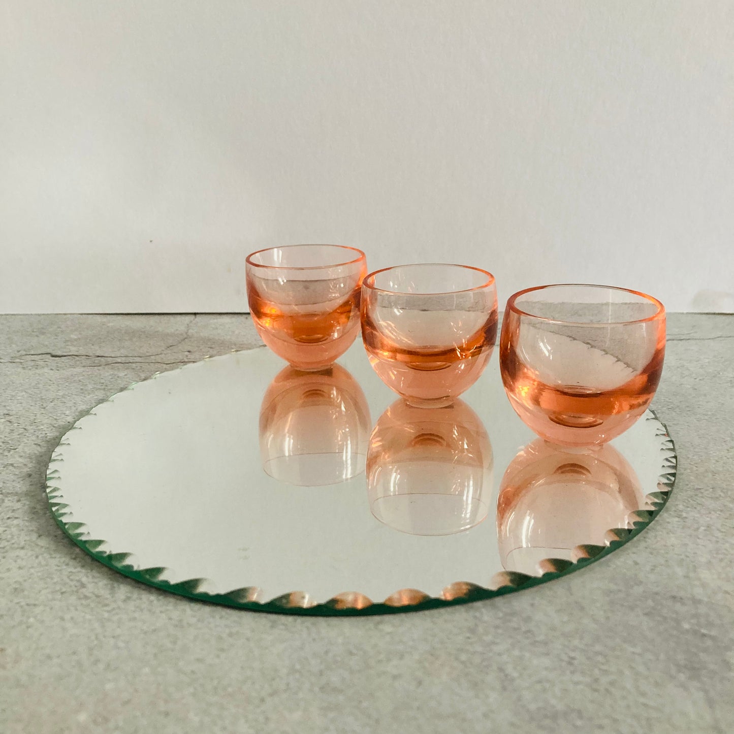 Small Vintage Drinking Glass | Neon Coral Shot Glasses