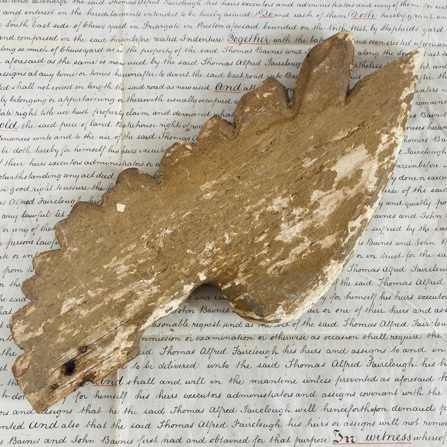 Antique Angel Wing Decorative Salvage Wooden Fragment For Decor Styling