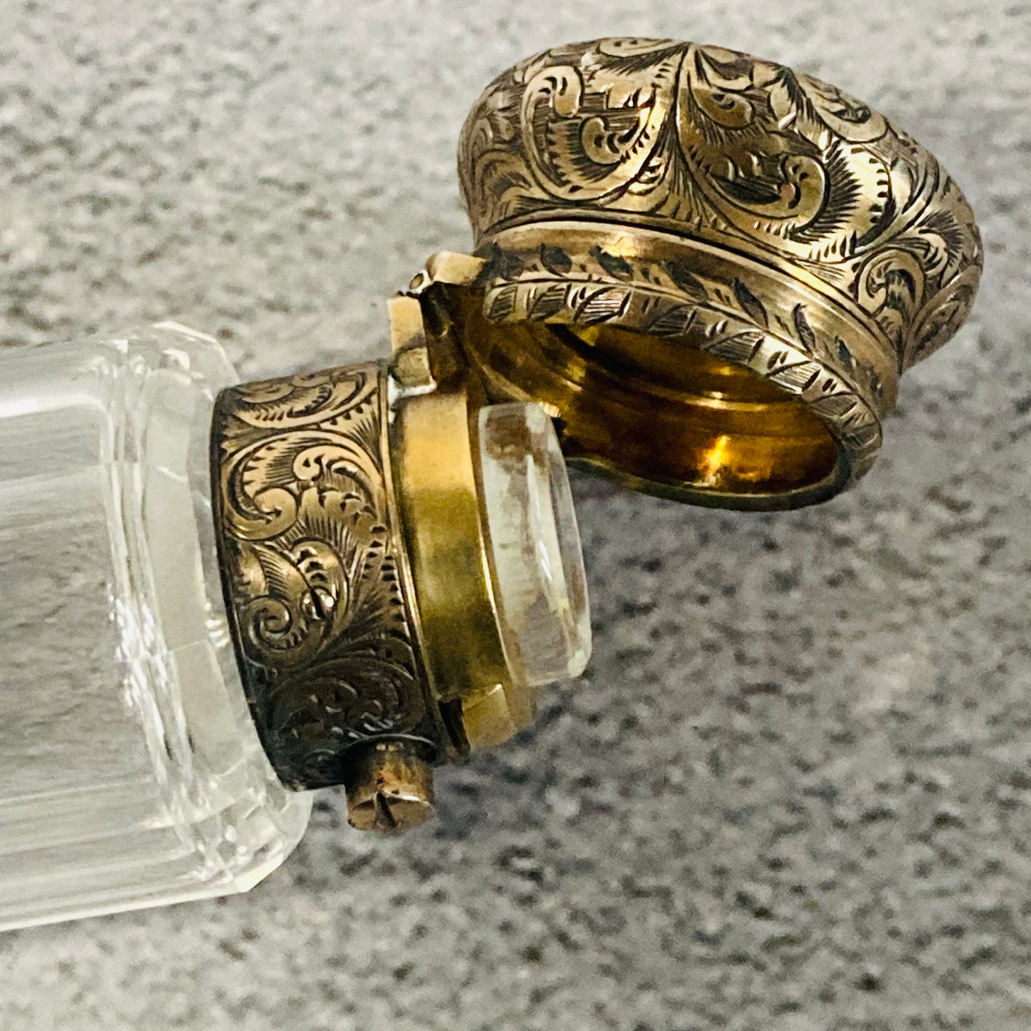 Unusual Antique Silver Gilt Double Ended Scent & Vinaigrette Bottle