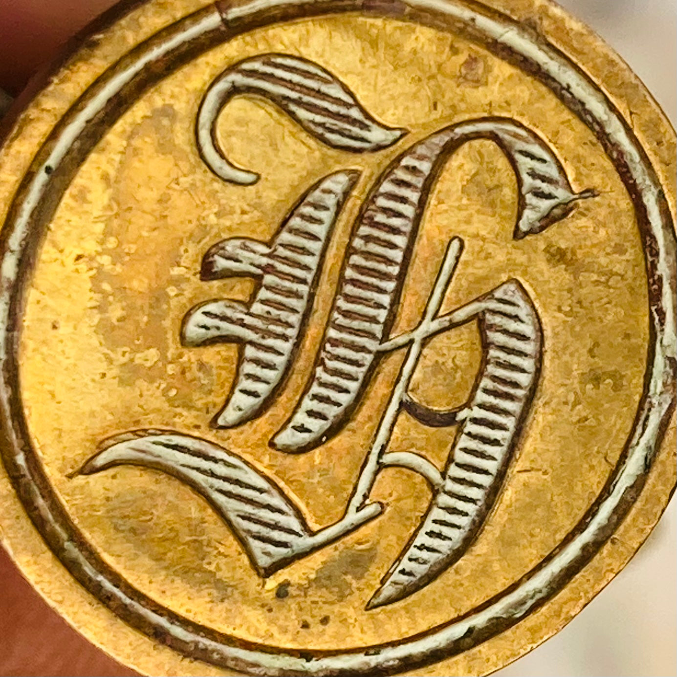 Vintage Brass Wax Seal Stamps| Celtic H Monogram