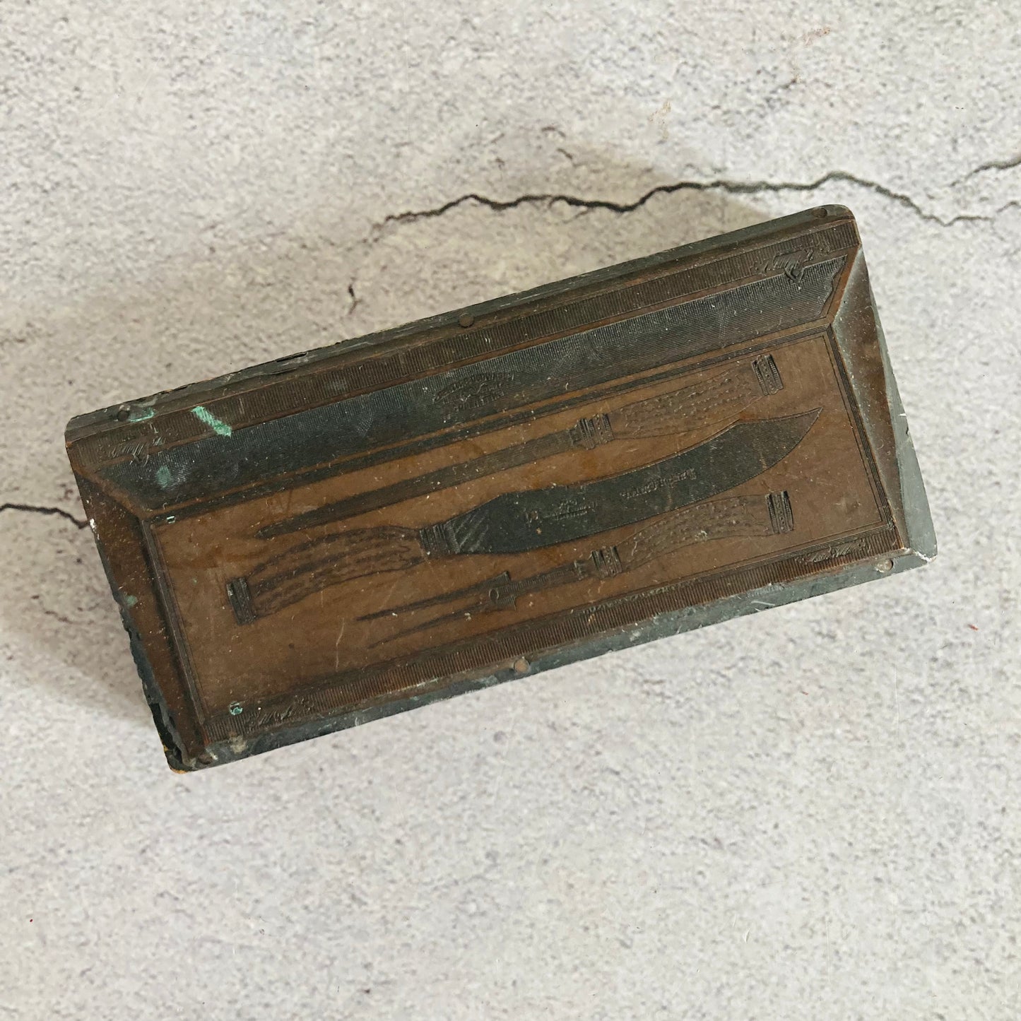 Antique Etched Copper Printing Plate | Antique Cutlery