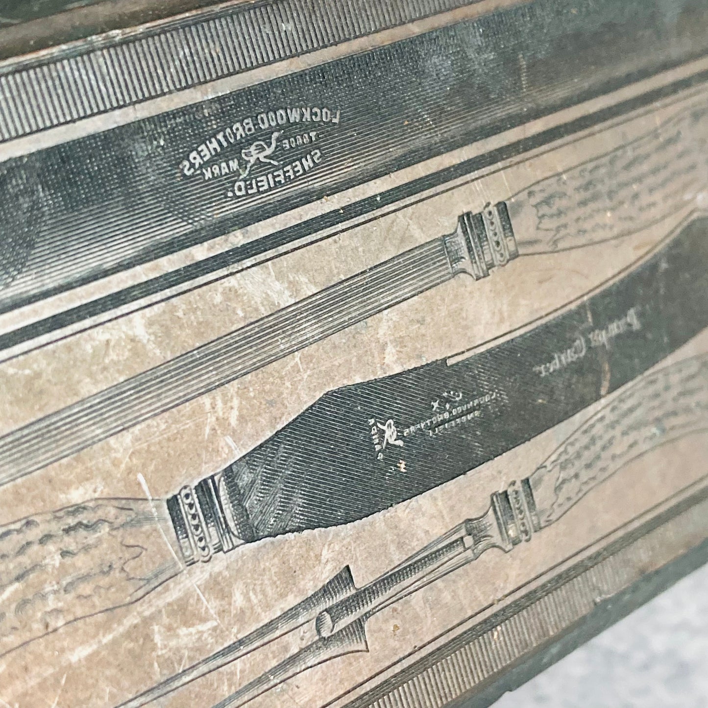 Antique Etched Copper Printing Plate | Antique Cutlery