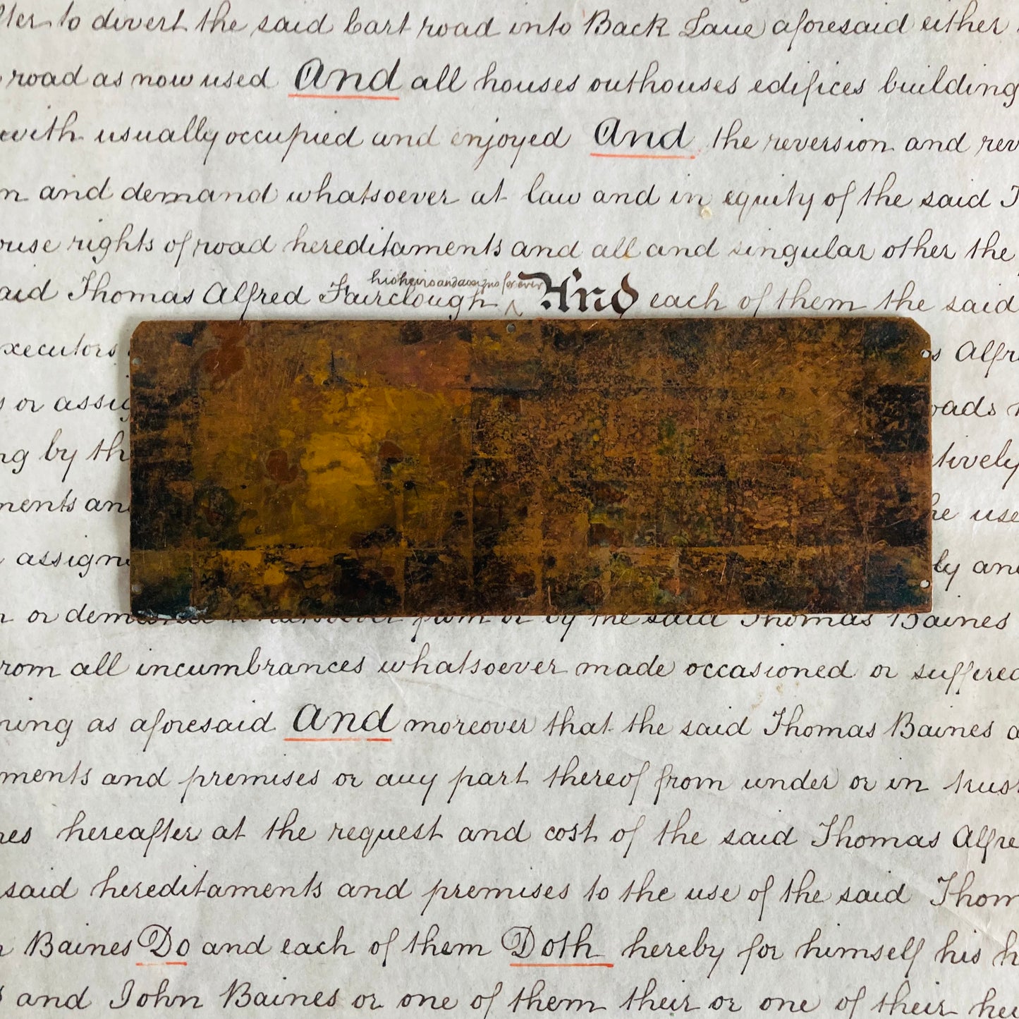 Vintage Copper Printing Plate | Unique Image of A Locomotive Train