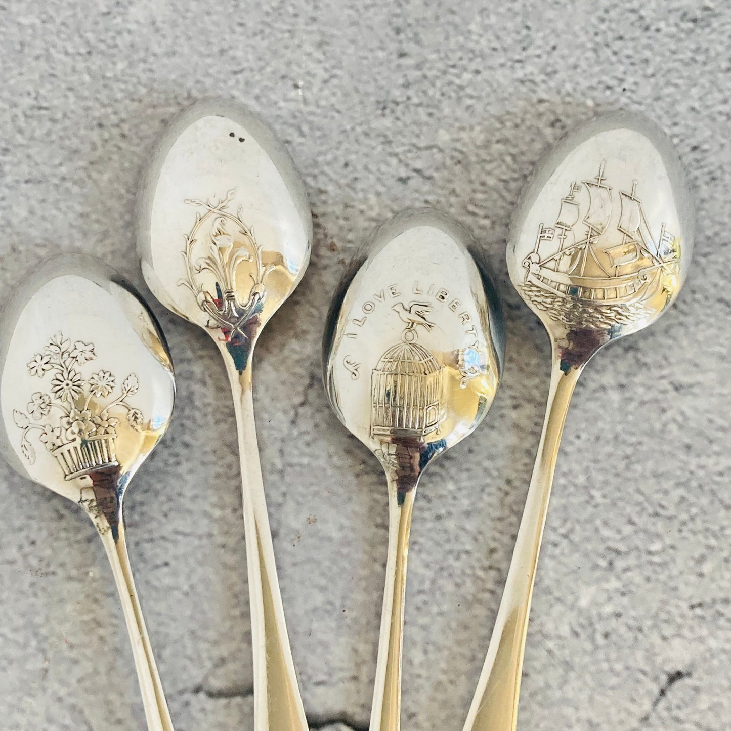 Vintage Sterling Silver I Love Liberty Spoons Sheffield 1965