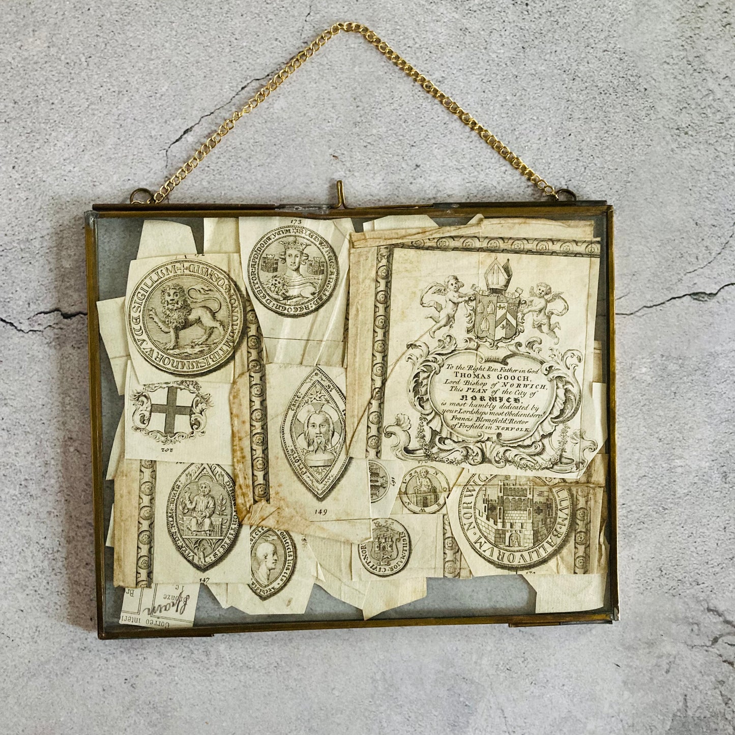 Vintage Brass & Glass Double Side Picture Frame