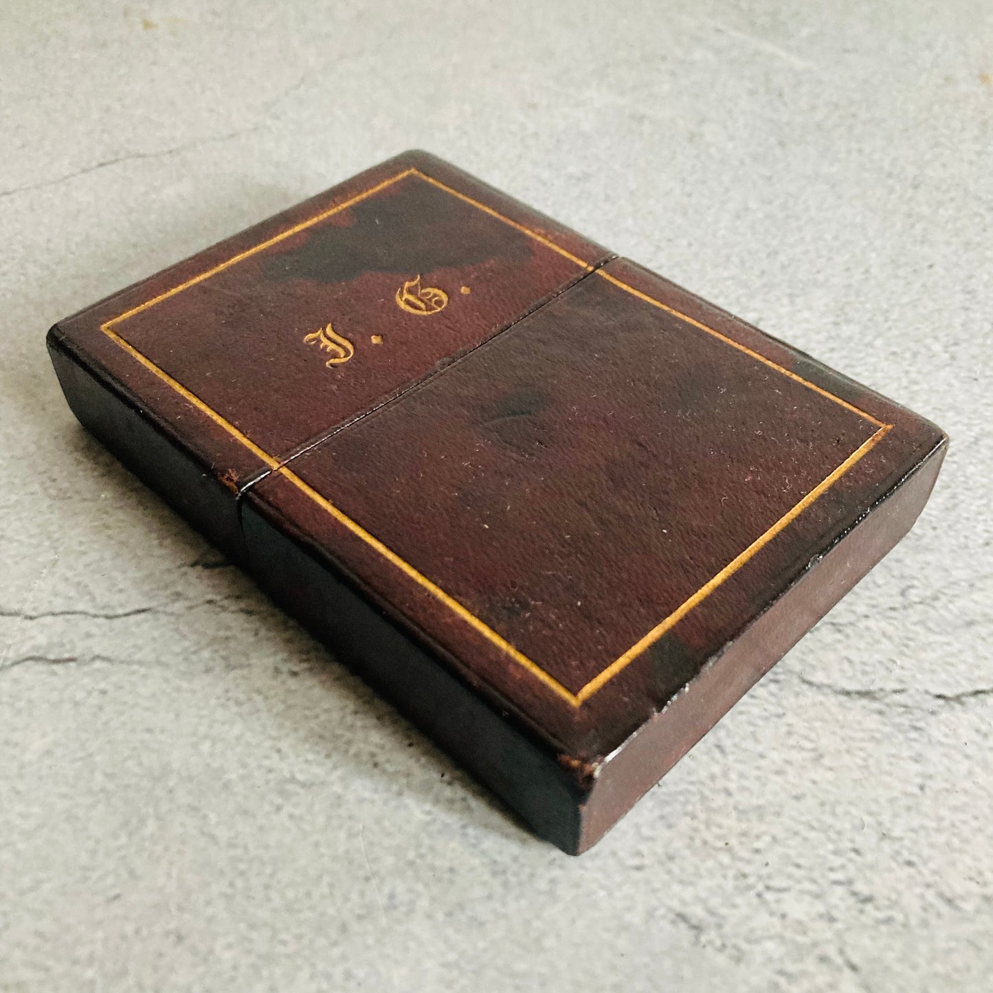 Vintage Leather Monogram Card Case