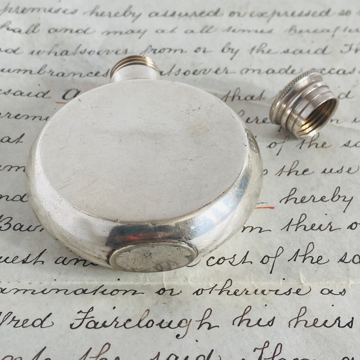 Vintage Polished Pewter Mini Pocket Hip Flask