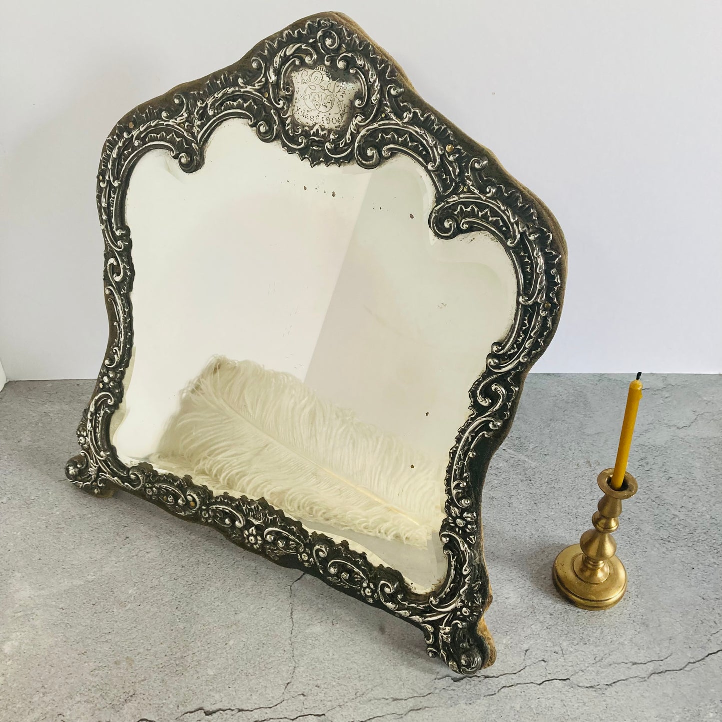 The Skater Stephanie - Edwardian Silver Vanity Mirror