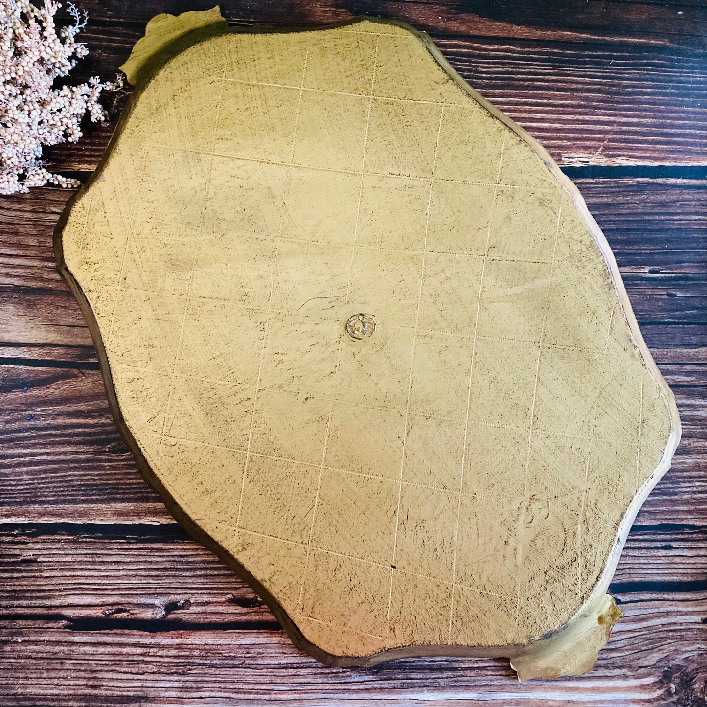 Vintage Florentine Paper Mache Tray | Green & Gold Decorative Italian Tray