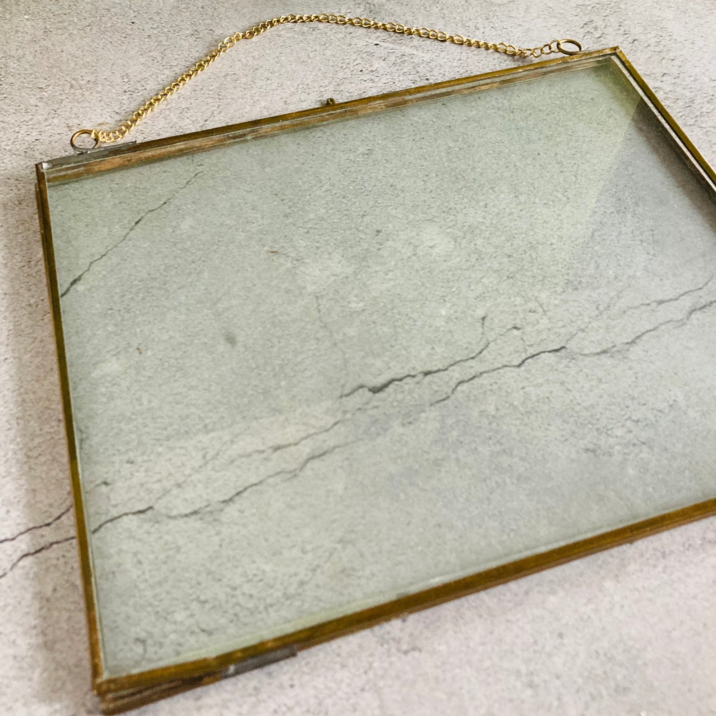 Vintage Glass and Brass Double Side Display Picture Frame