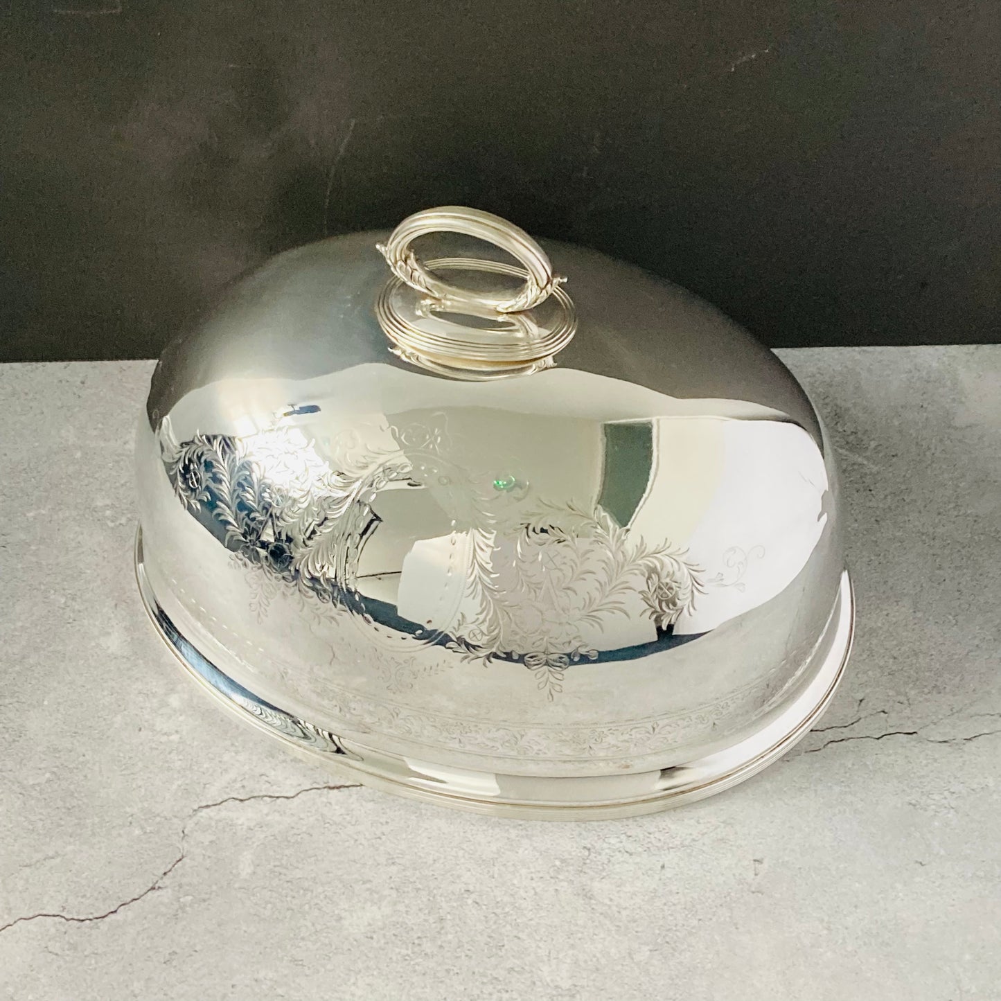Antique Engraved Cloche Food Cover | Food Dome
