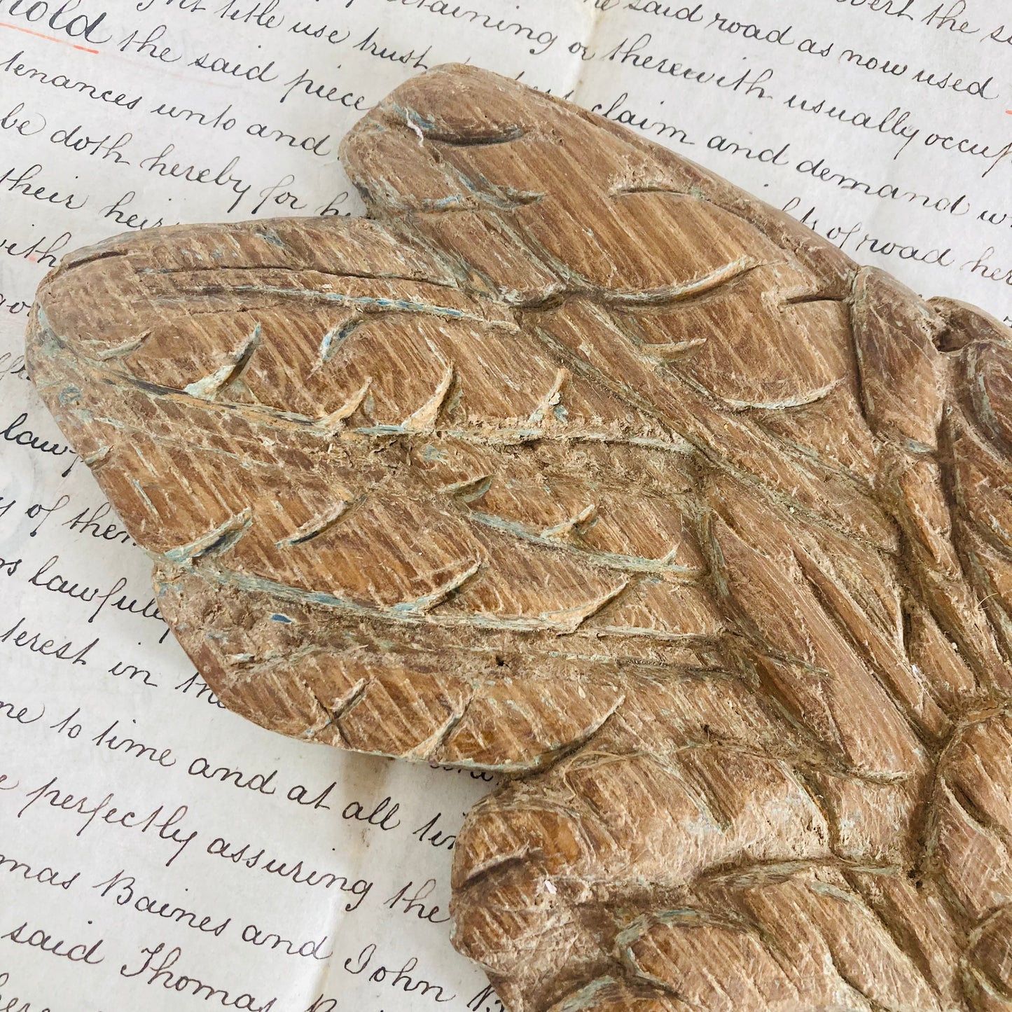 Antique Angel Wing Decorative Salvage Wooden Fragment For Decor Styling
