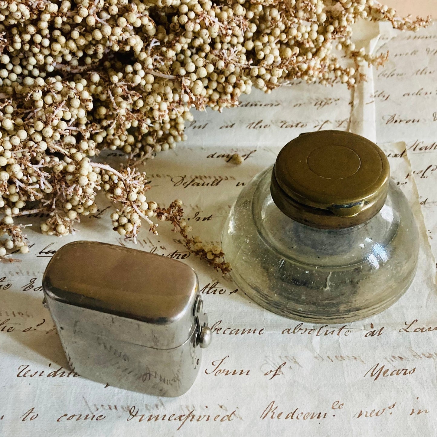 Antique Brass Inkwell by Criterion