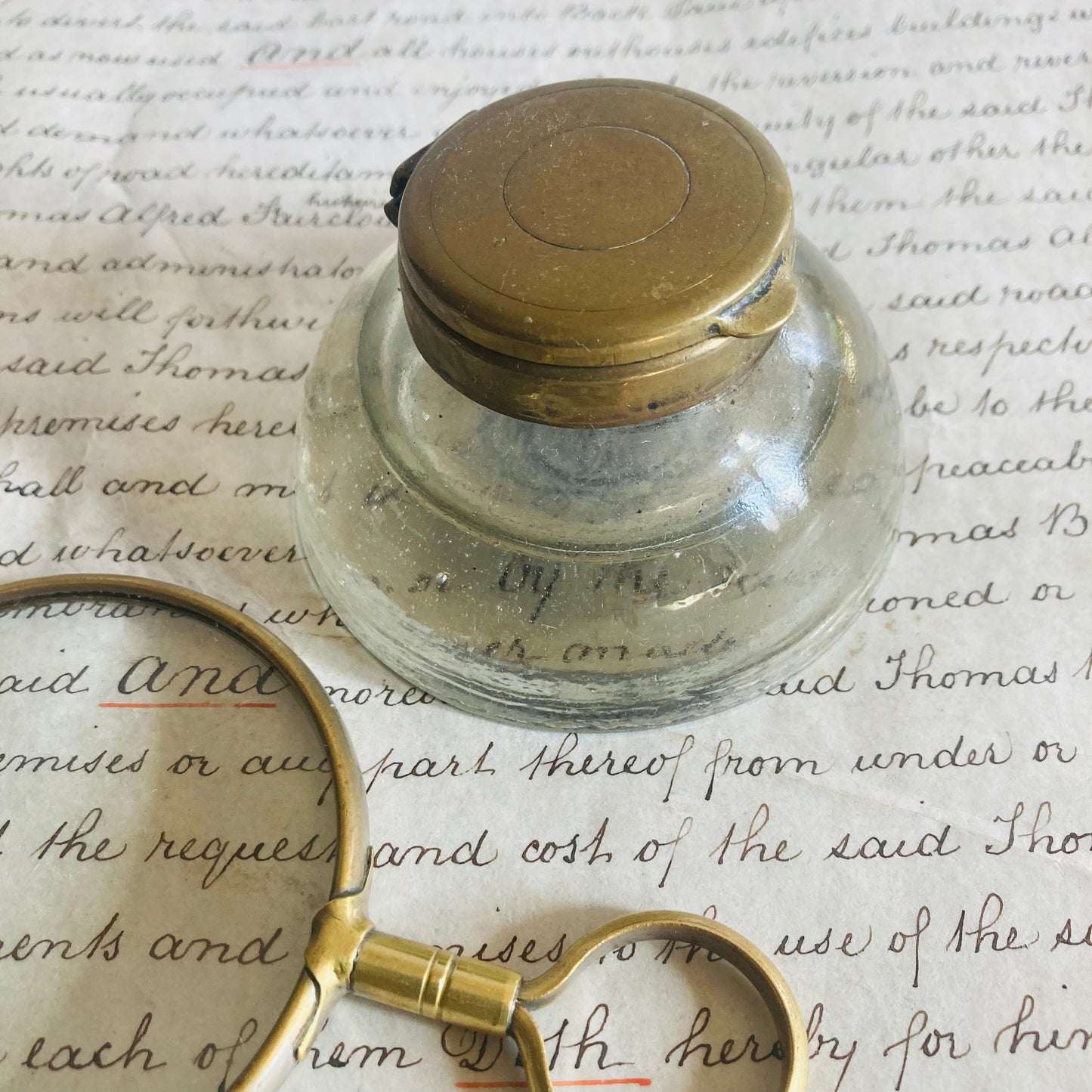 Antique Brass Inkwell by Criterion