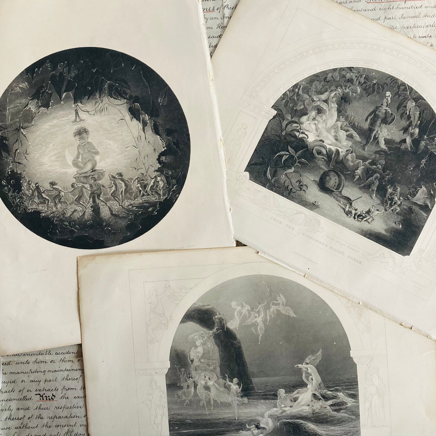 Antique Etching Plate Engraving of a Scene in Shakespeare’s Works