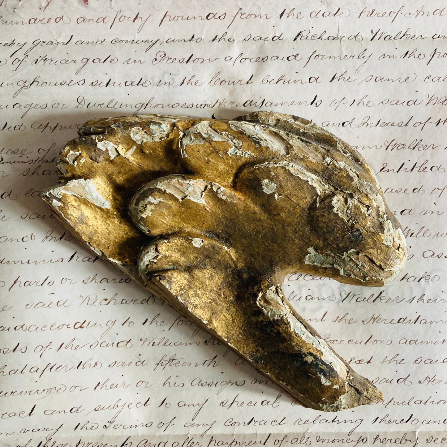 Antique Angel Wing Decorative Salvage Wooden Fragment For Decor Styling
