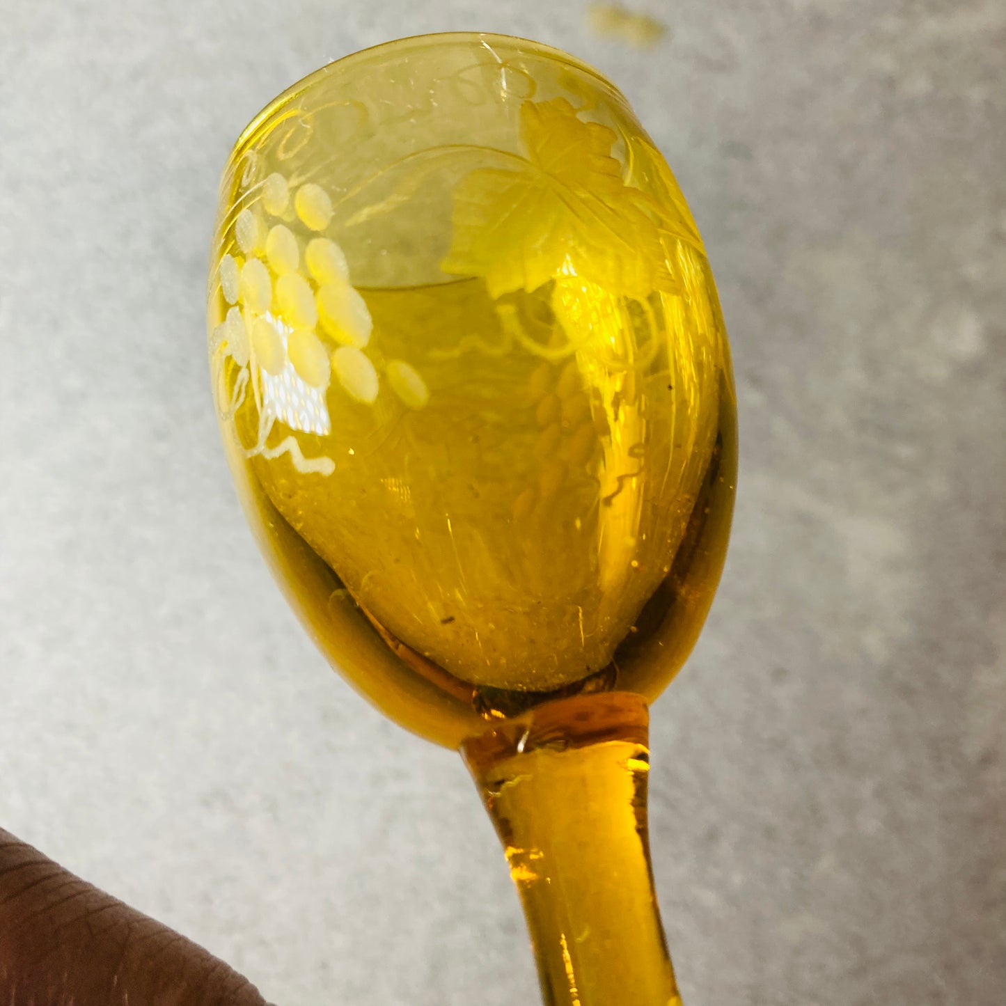 Antique Yellow Cordial Drinking Glasses | Liquor Port Glass