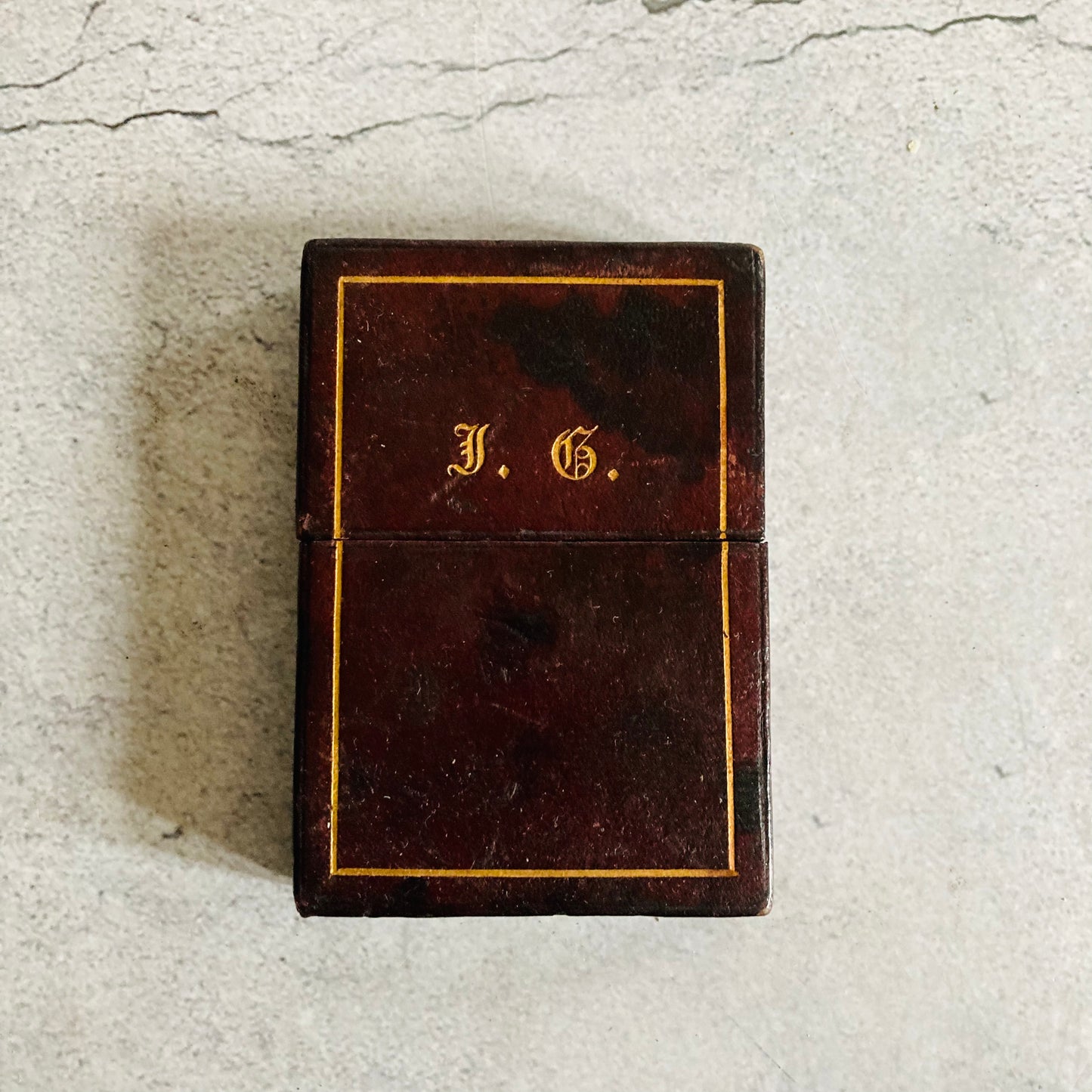 Vintage Leather Monogram Card Case
