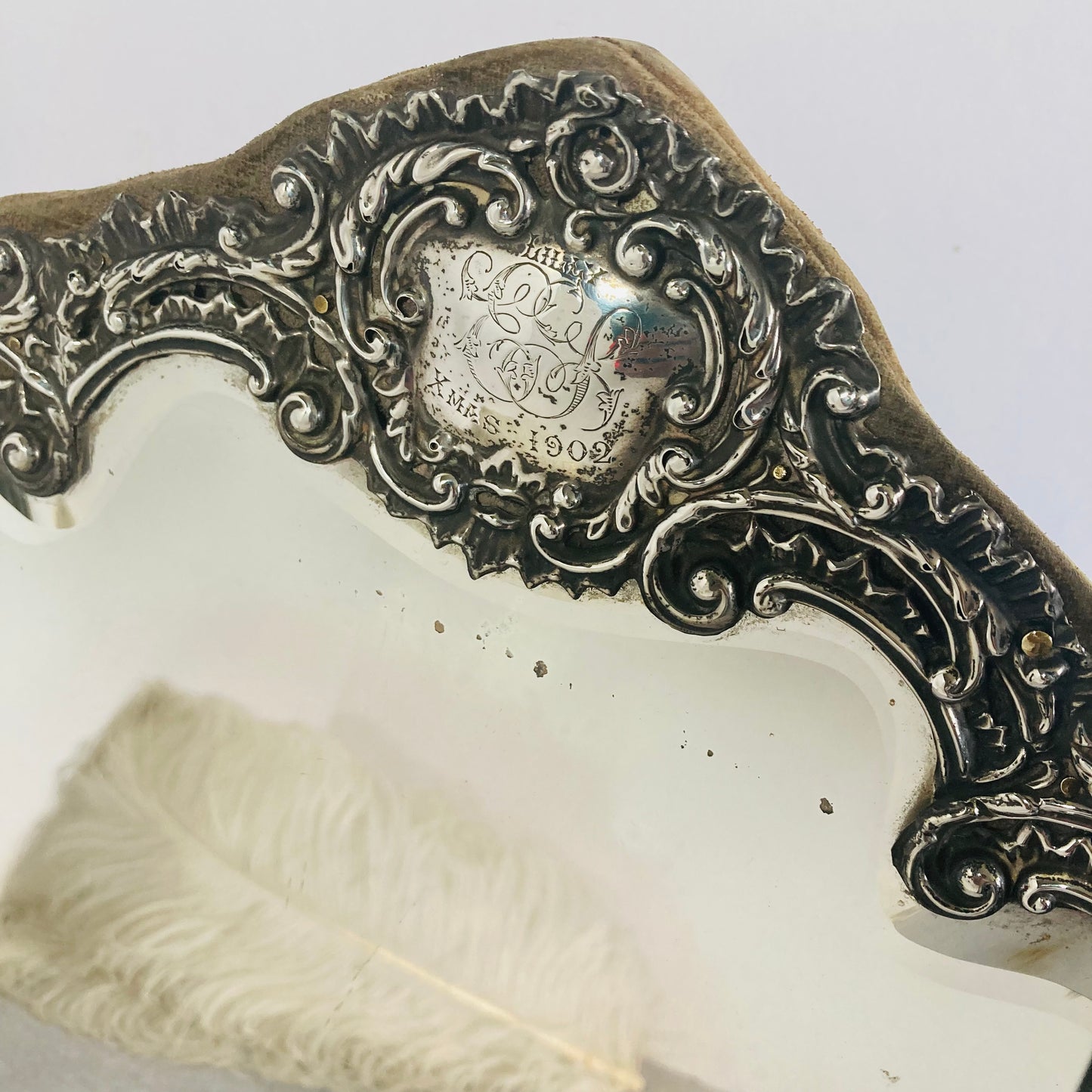 The Skater Stephanie - Edwardian Silver Vanity Mirror