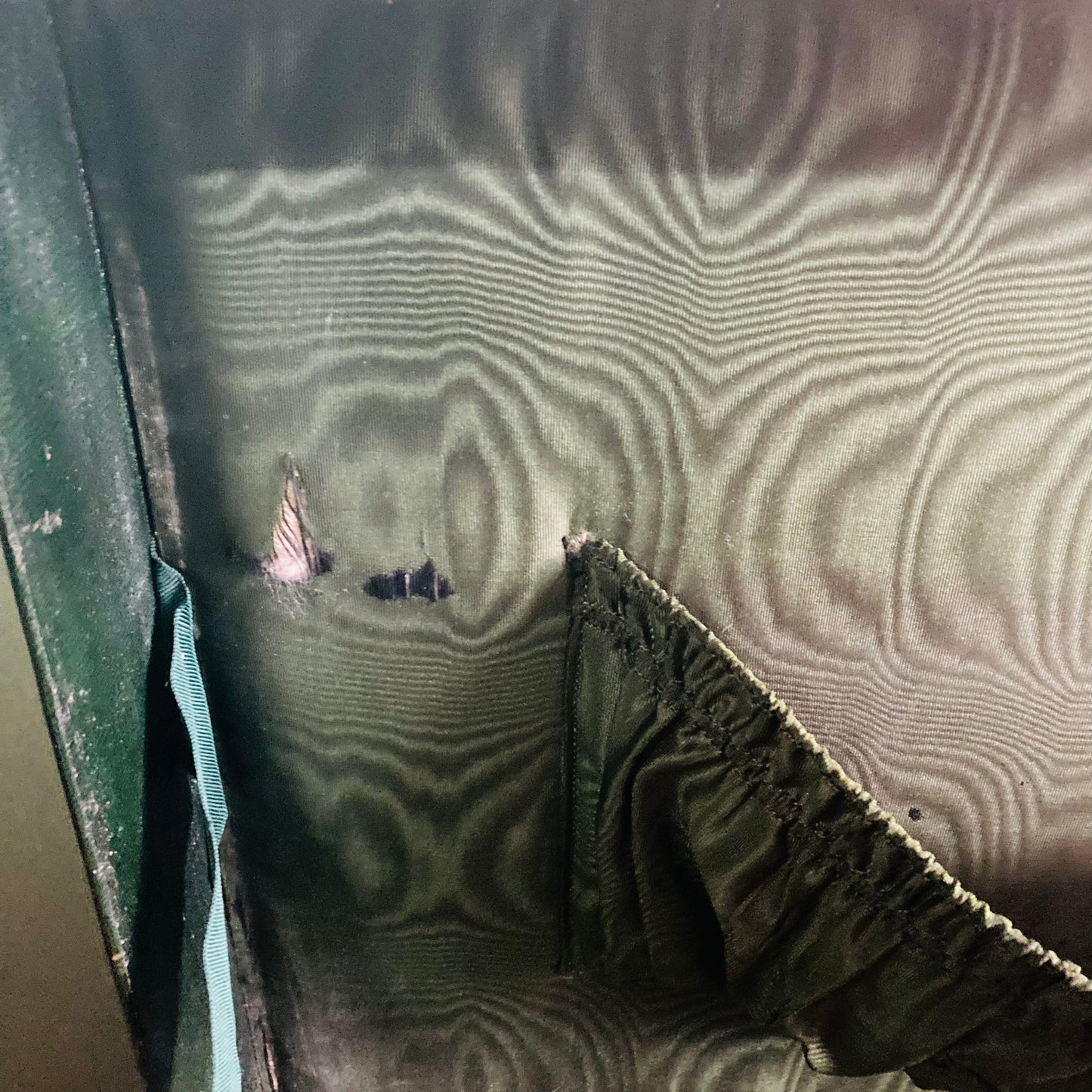 Luxury Antique Green Leather Travel Suitcase
