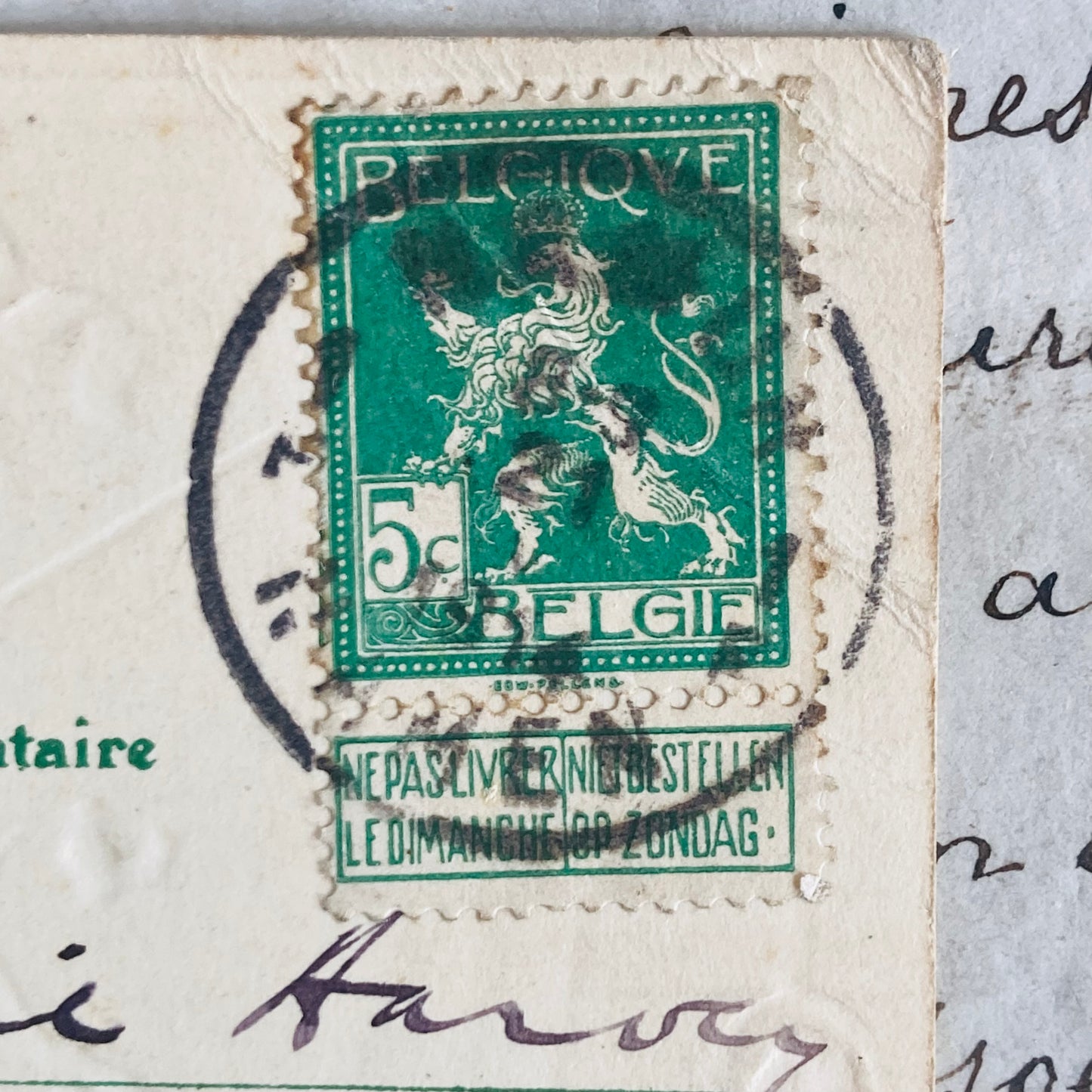 Vintage Ephemera Royal Coat of Arms Postcard For Belgium