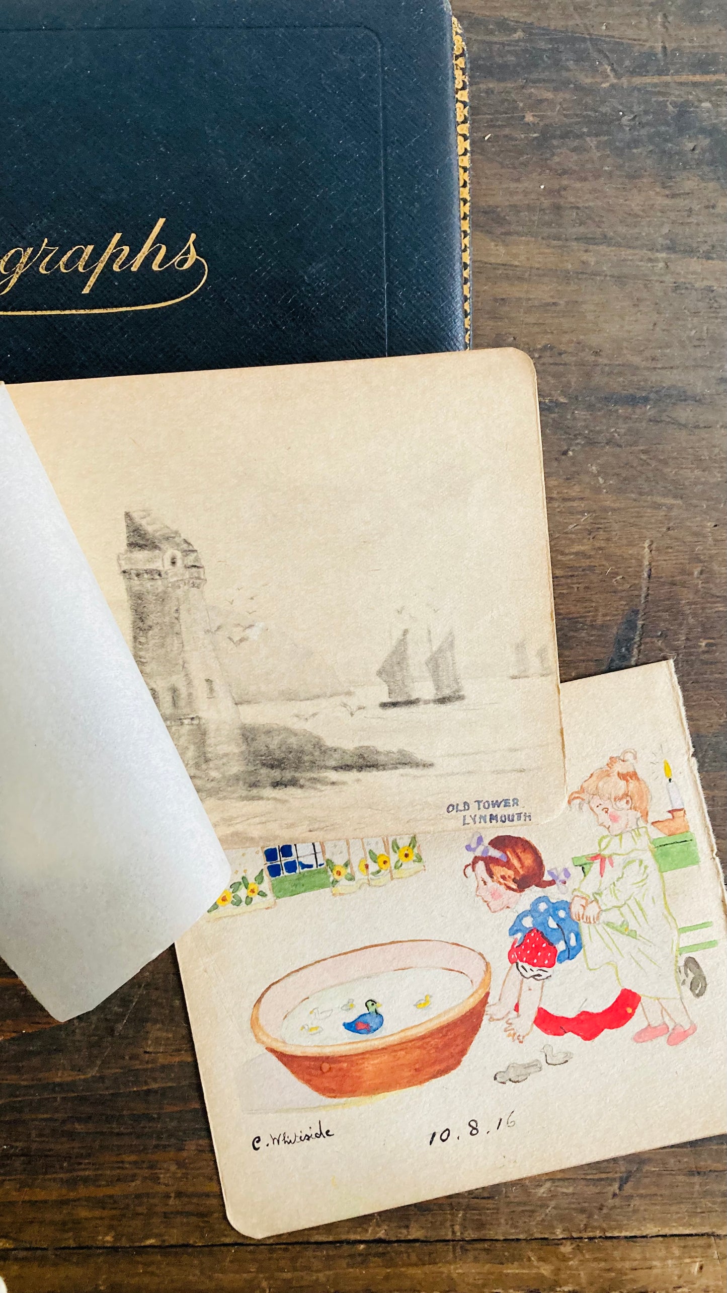 Edwardian Used Sketchbook Autographs Artwork Notebook Sheets