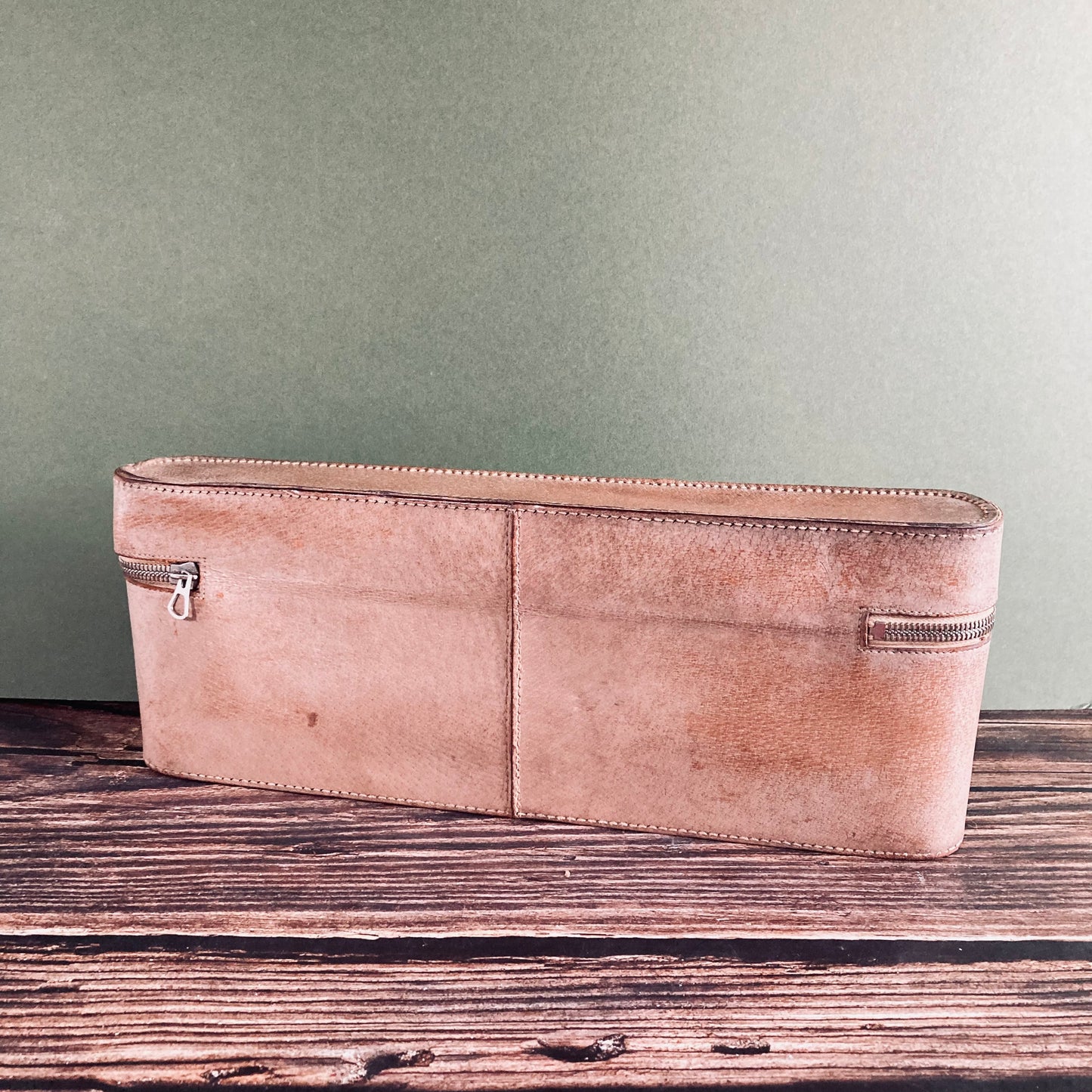 Antique Leather Travel Vanity Case