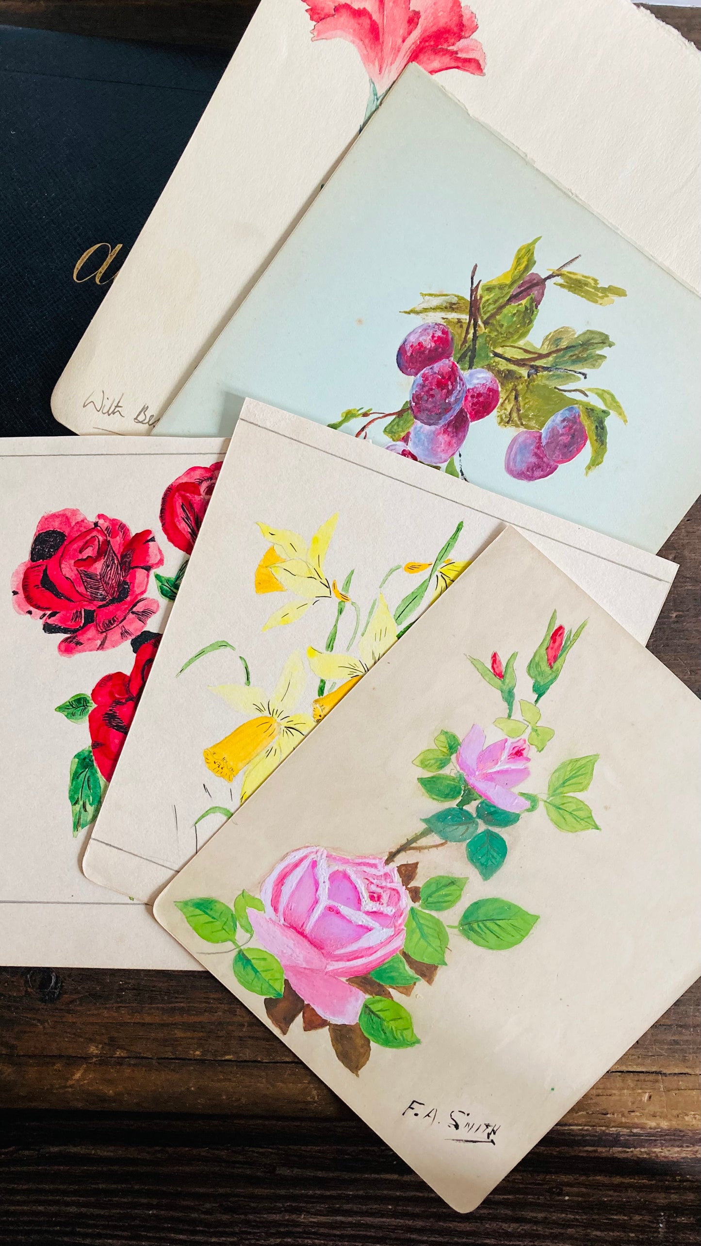 Edwardian Used Sketchbook Autographs Artwork Notebook Sheets