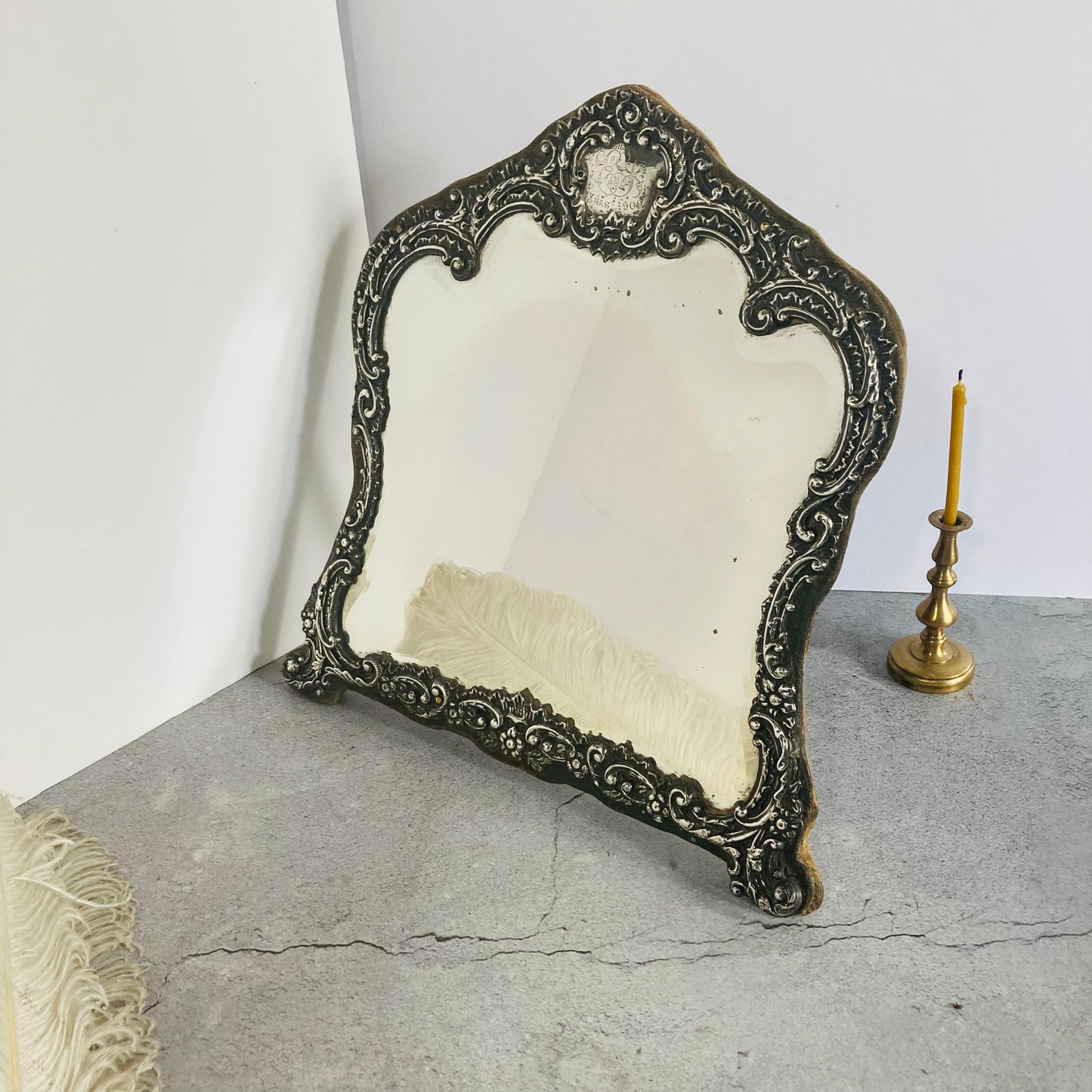 The Skater Stephanie - Edwardian Silver Vanity Mirror