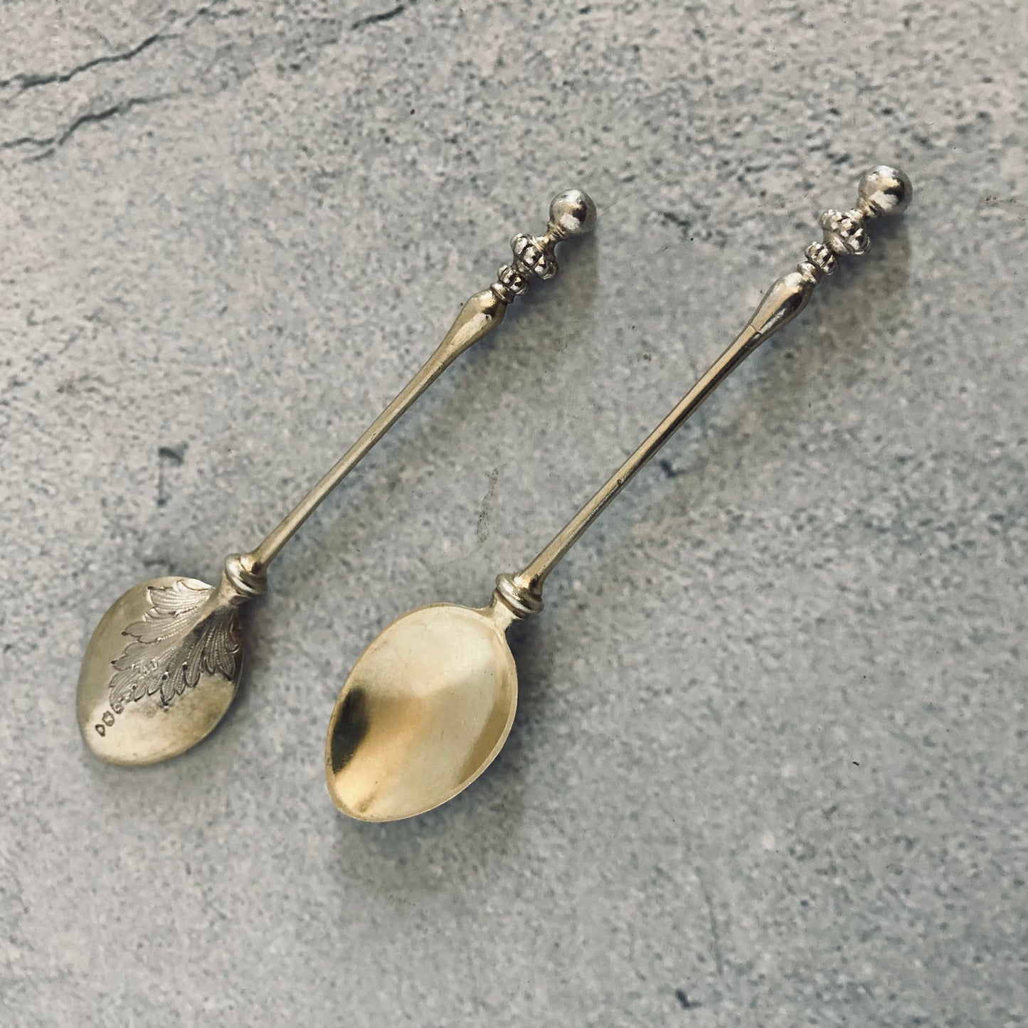 Antique Sterling Silver Coffee Spoons Silver Gilt | George Fox 1896