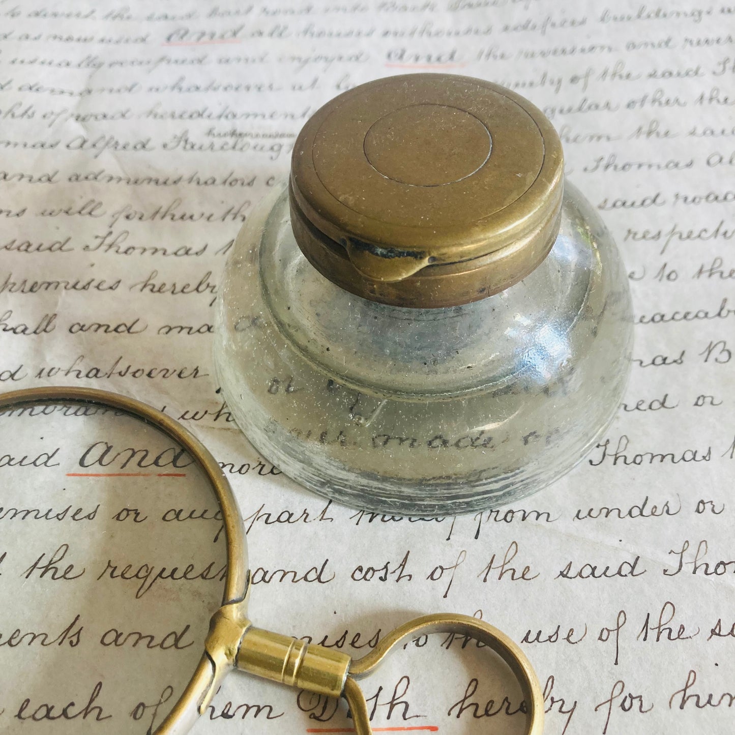 Antique Brass Inkwell by Criterion